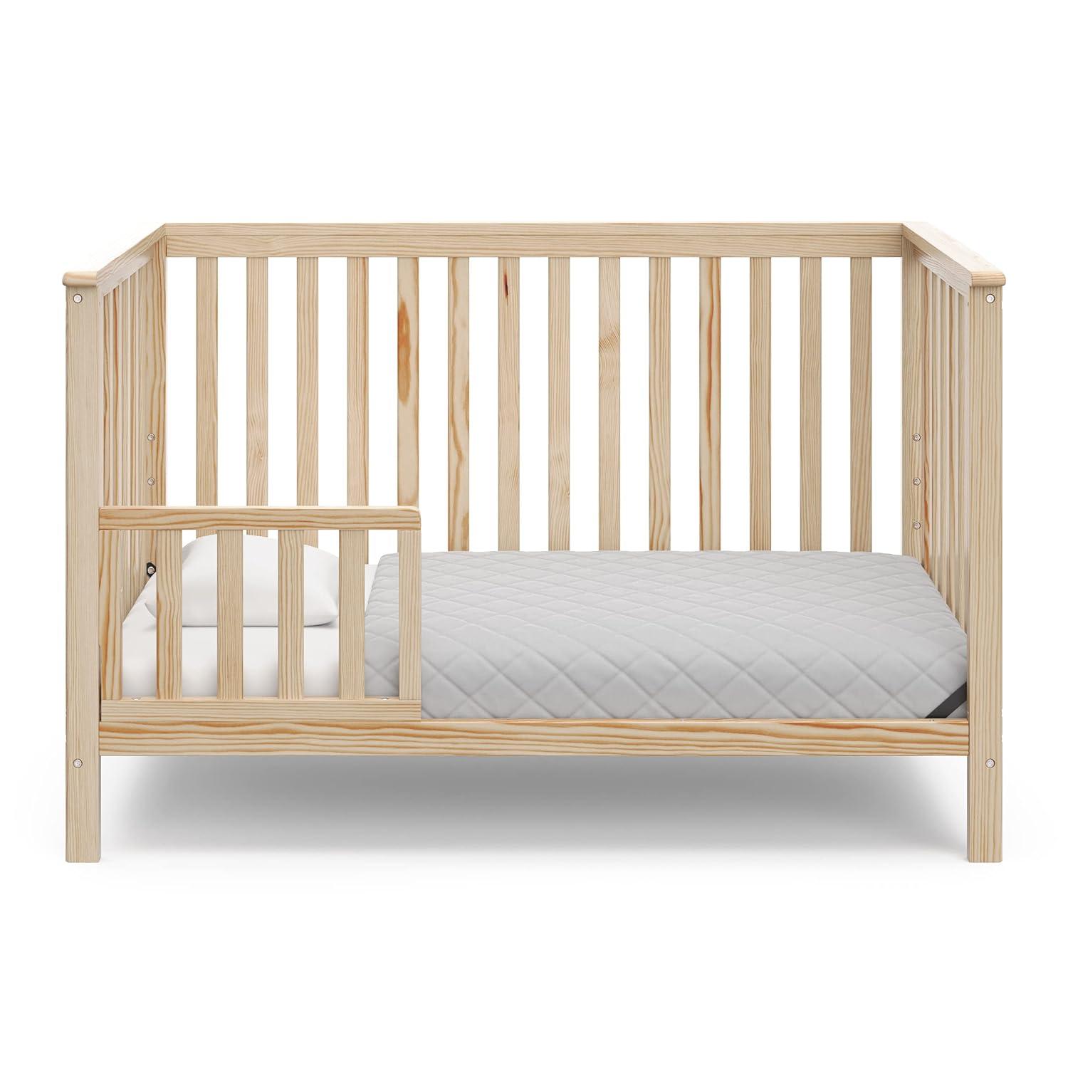 imageStorkcraft Hillcrest 4in1 Convertible Crib Natural Converts to Daybed Toddler Bed and FullSize Bed Fits Standard FullSize Crib Mattress Adjustable Mattress Support BaseNatural