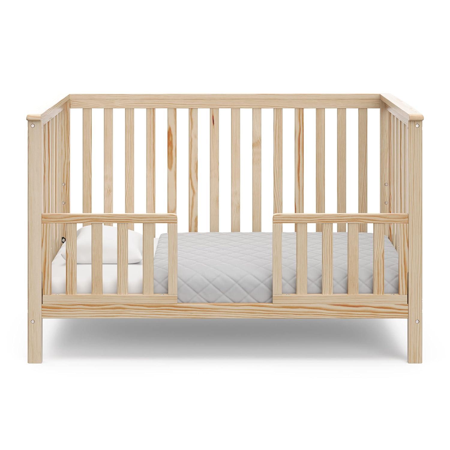 imageStorkcraft Hillcrest 4in1 Convertible Crib Natural Converts to Daybed Toddler Bed and FullSize Bed Fits Standard FullSize Crib Mattress Adjustable Mattress Support BaseNatural