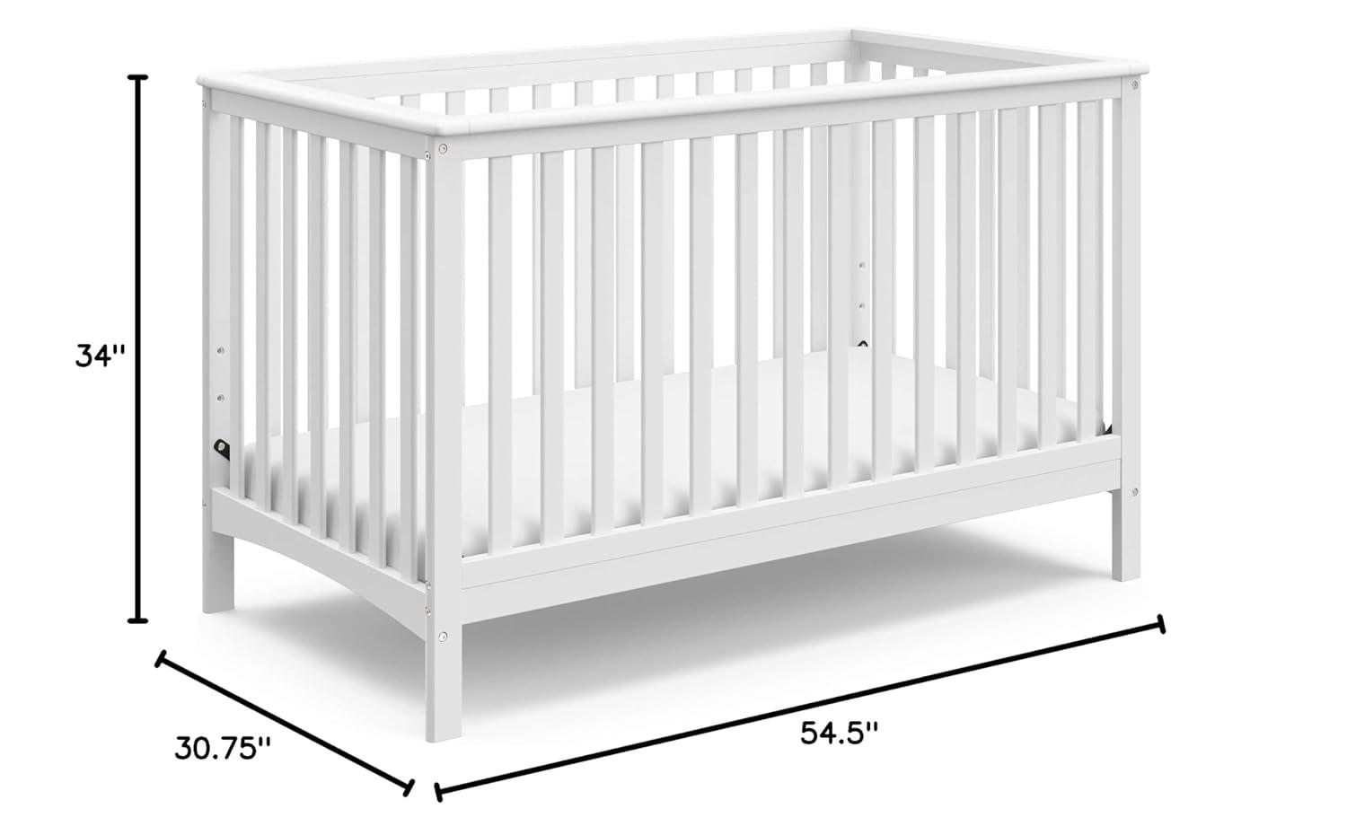 imageStorkcraft Hillcrest 4in1 Convertible Crib Natural Converts to Daybed Toddler Bed and FullSize Bed Fits Standard FullSize Crib Mattress Adjustable Mattress Support BaseWhite