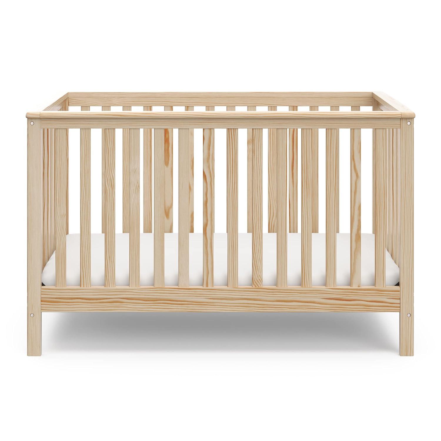 imageStorkcraft Hillcrest 4in1 Convertible Crib Natural Converts to Daybed Toddler Bed and FullSize Bed Fits Standard FullSize Crib Mattress Adjustable Mattress Support BaseNatural