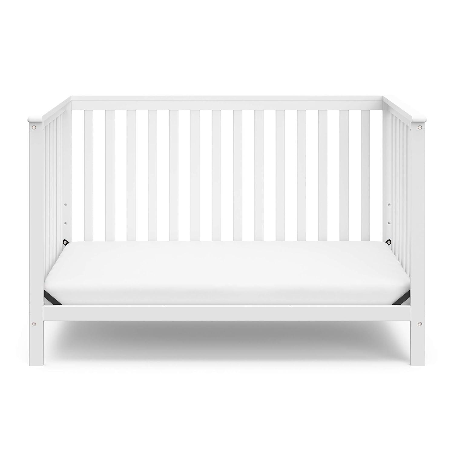 imageStorkcraft Hillcrest 4in1 Convertible Crib Natural Converts to Daybed Toddler Bed and FullSize Bed Fits Standard FullSize Crib Mattress Adjustable Mattress Support BaseWhite