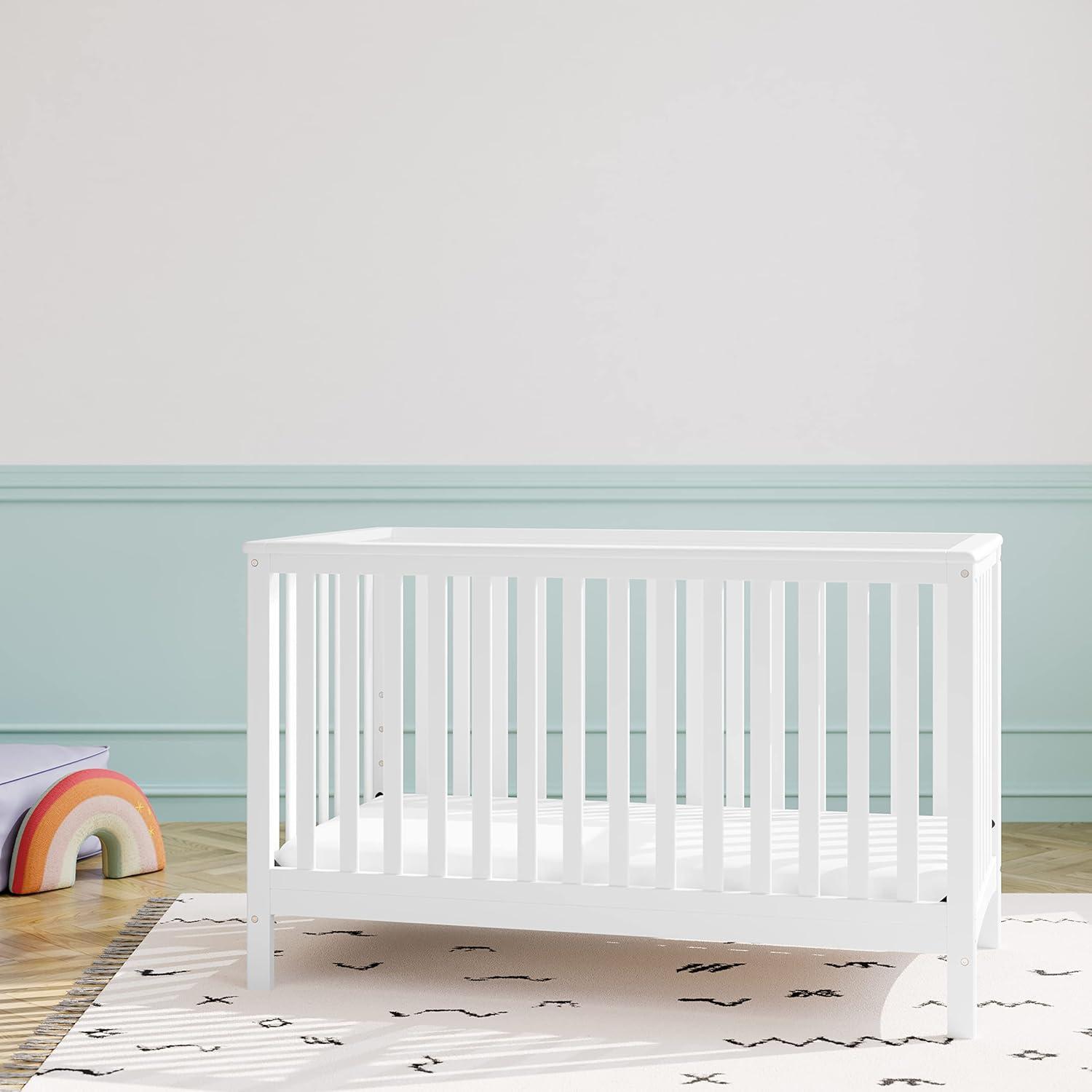 imageStorkcraft Hillcrest 4in1 Convertible Crib Natural Converts to Daybed Toddler Bed and FullSize Bed Fits Standard FullSize Crib Mattress Adjustable Mattress Support BaseWhite