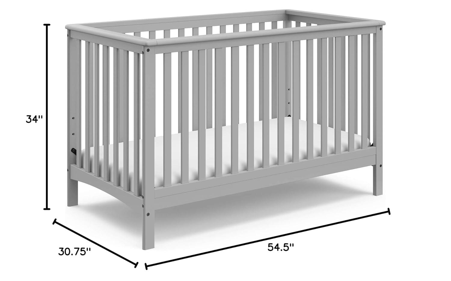 imageStorkcraft Hillcrest 4in1 Convertible Crib Natural Converts to Daybed Toddler Bed and FullSize Bed Fits Standard FullSize Crib Mattress Adjustable Mattress Support BasePebble Gray