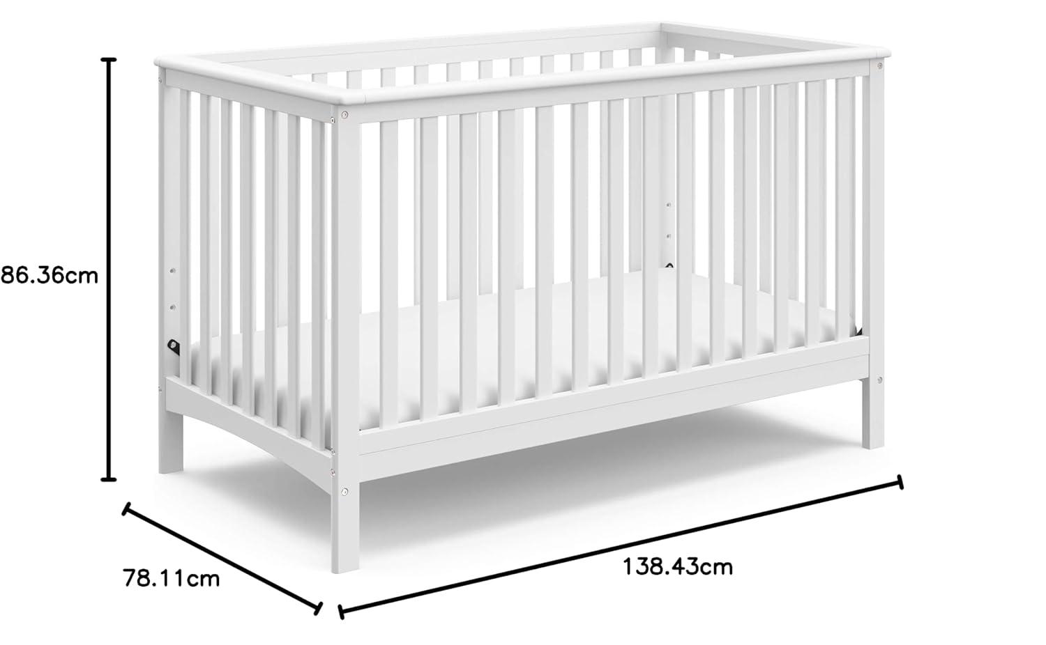imageStorkcraft Hillcrest 4in1 Convertible Crib Natural Converts to Daybed Toddler Bed and FullSize Bed Fits Standard FullSize Crib Mattress Adjustable Mattress Support BaseWhite