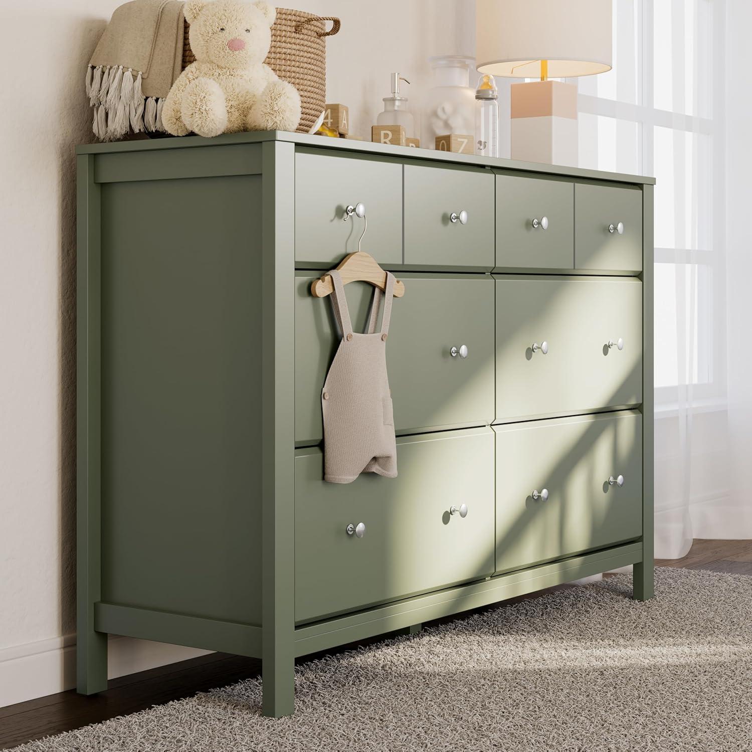 imageStorkcraft Horizon 3 Drawer Chest with Changing Topper White GREENGUARD Gold Certified Includes Removable Changing Table Topper Chest of Drawers for Nursery ampamp Kids BedroomOlive