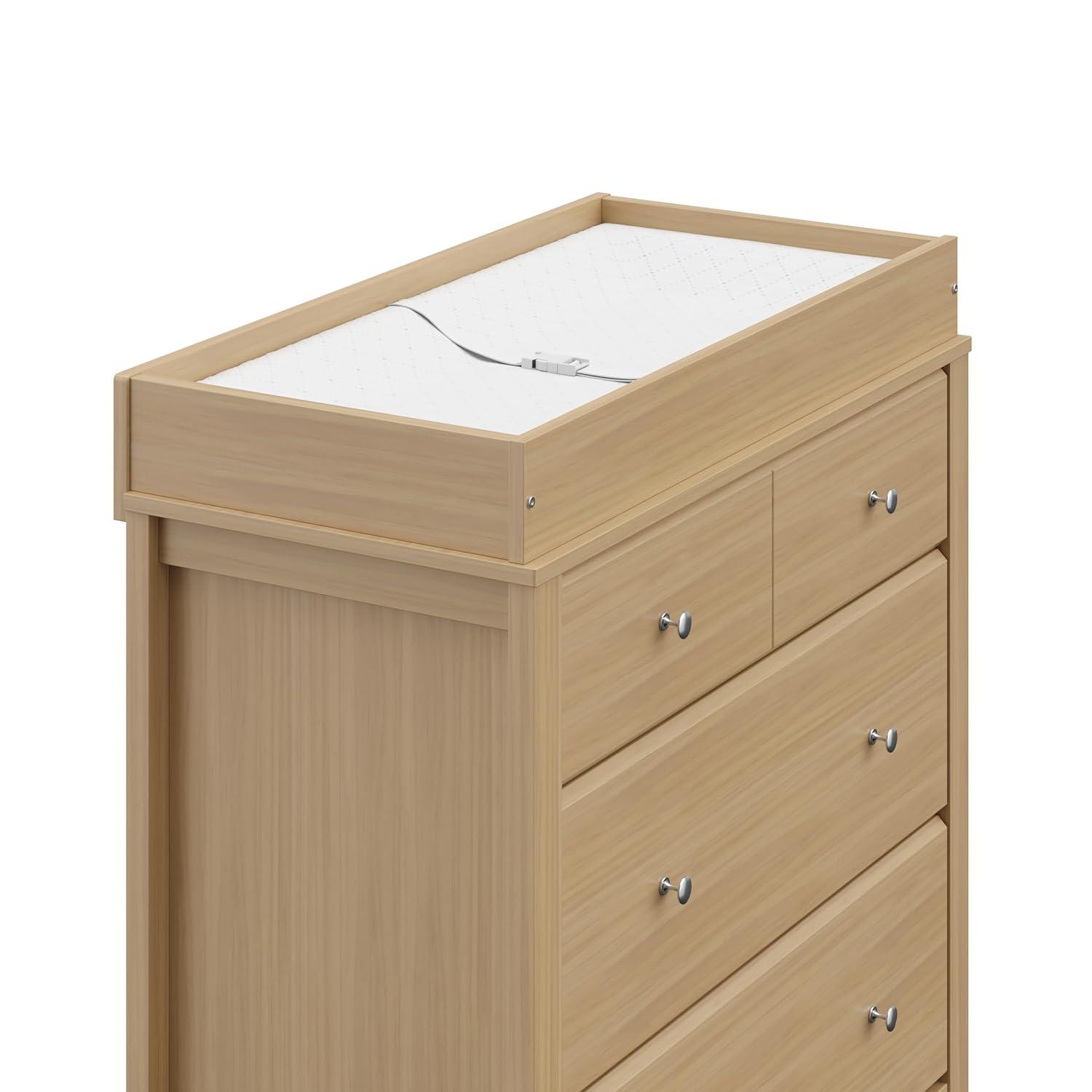 imageStorkcraft Horizon 3 Drawer Chest with Changing Topper White GREENGUARD Gold Certified Includes Removable Changing Table Topper Chest of Drawers for Nursery ampamp Kids BedroomDriftwood