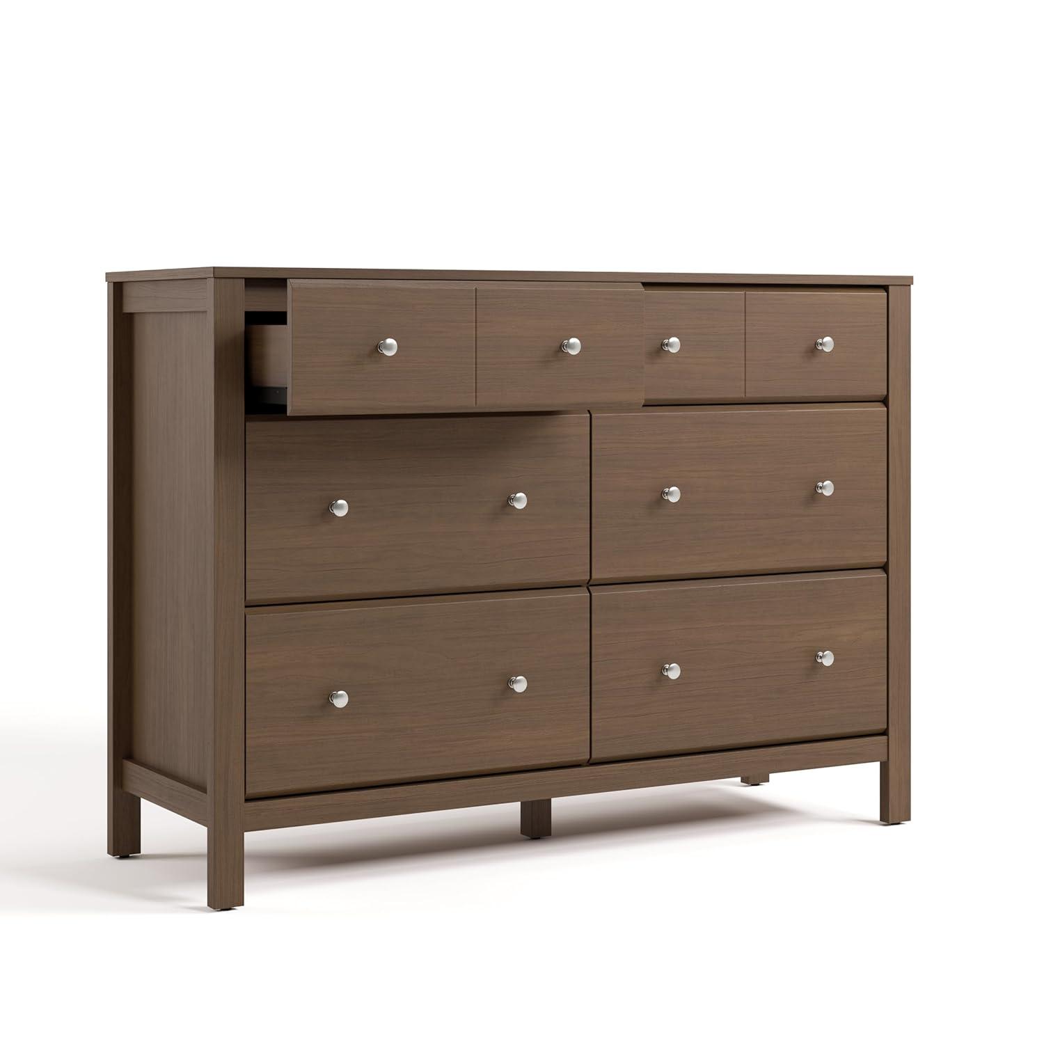 imageStorkcraft Horizon 6 Drawer Dresser Driftwood GREENGUARD Gold Certified Dresser for Nursery ampamp Kids Room Modern Storage with Interlocking Drawer SystemHazelnut