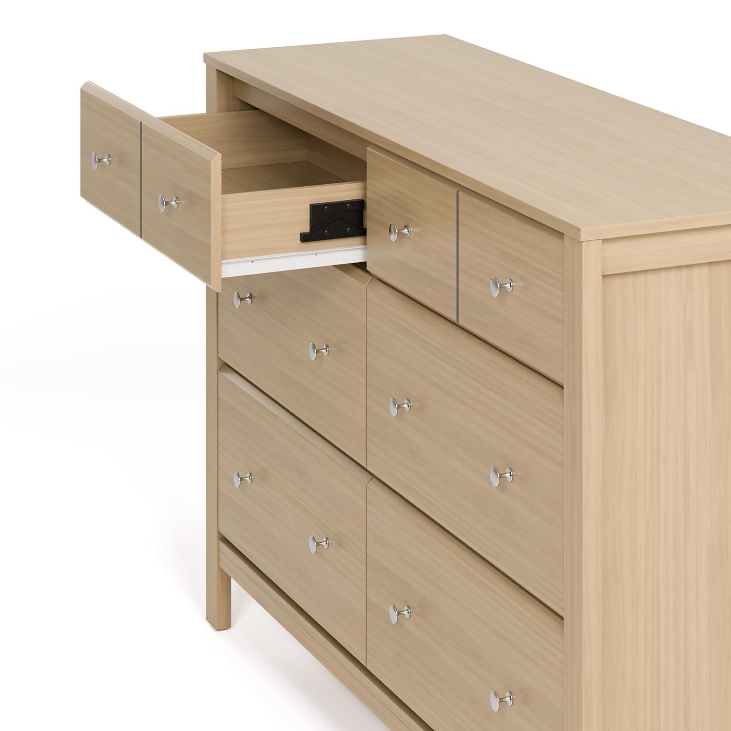 imageStorkcraft Horizon 6 Drawer Dresser Driftwood GREENGUARD Gold Certified Dresser for Nursery ampamp Kids Room Modern Storage with Interlocking Drawer SystemDriftwood