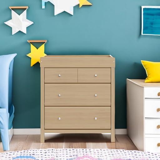 imageStorkcraft Horizon 6 Drawer Dresser Driftwood GREENGUARD Gold Certified Dresser for Nursery ampamp Kids Room Modern Storage with Interlocking Drawer SystemDriftwood