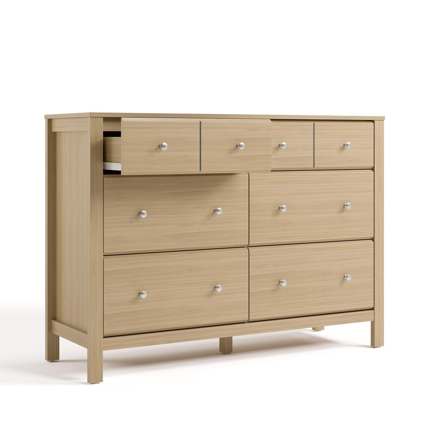 imageStorkcraft Horizon 6 Drawer Dresser Driftwood GREENGUARD Gold Certified Dresser for Nursery ampamp Kids Room Modern Storage with Interlocking Drawer SystemDriftwood