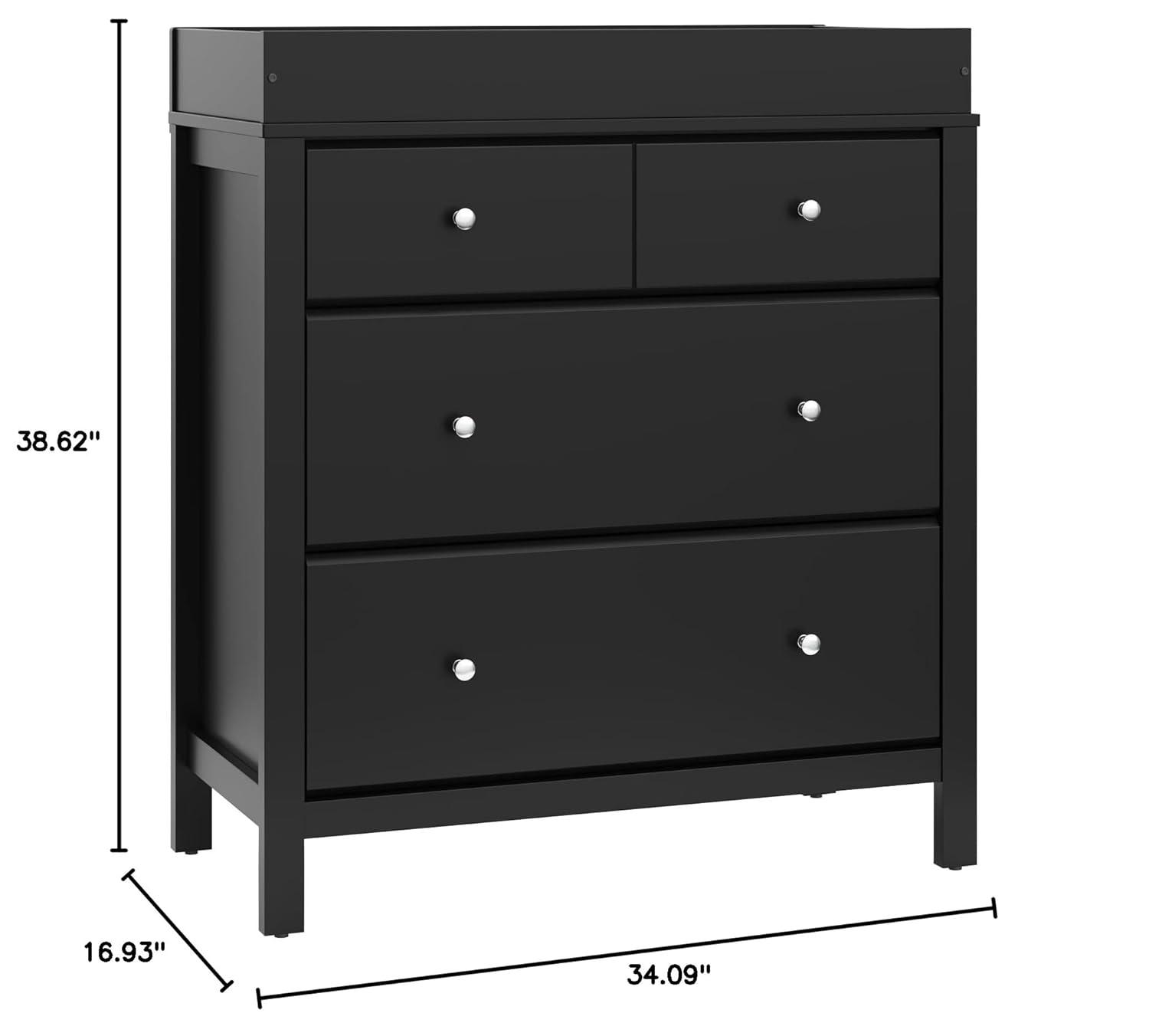 imageStorkcraft Horizon 6 Drawer Dresser Driftwood GREENGUARD Gold Certified Dresser for Nursery ampamp Kids Room Modern Storage with Interlocking Drawer SystemBlack