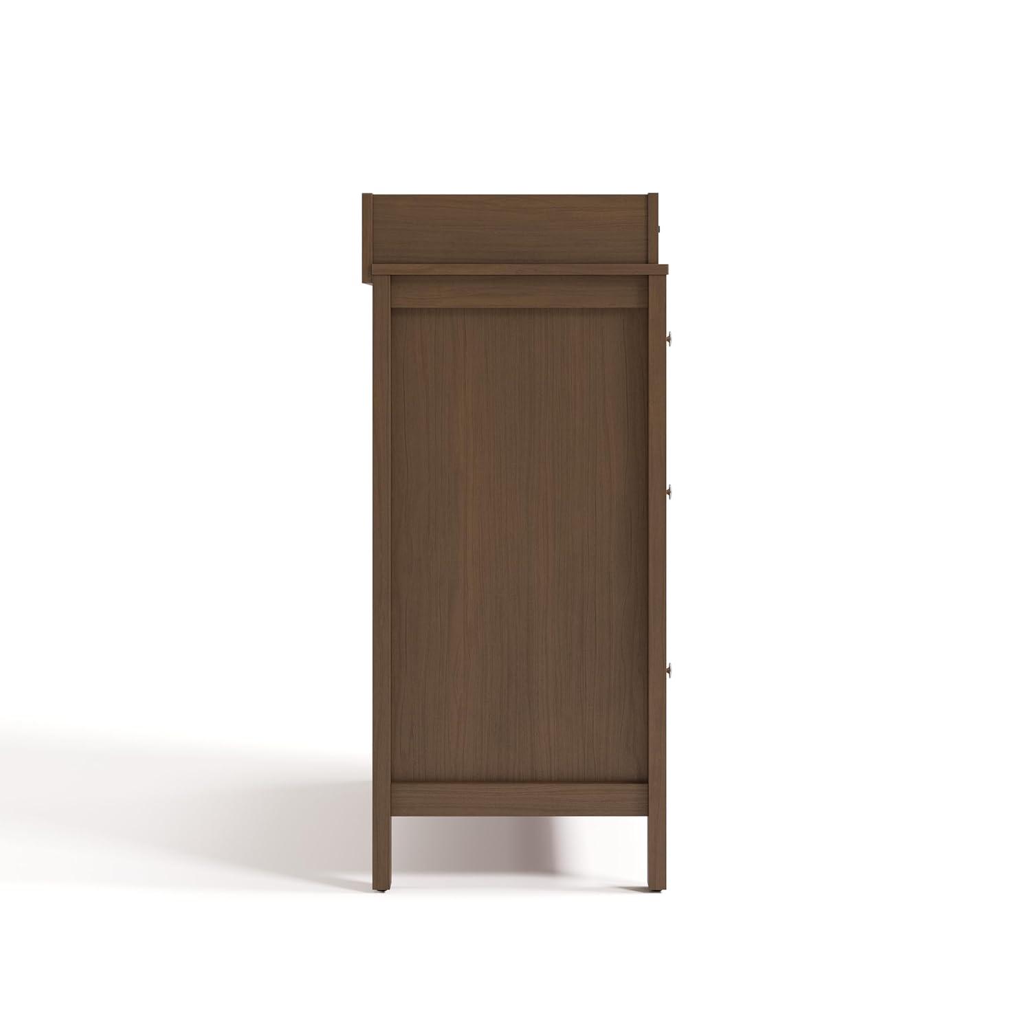 imageStorkcraft Horizon 6 Drawer Dresser Driftwood GREENGUARD Gold Certified Dresser for Nursery ampamp Kids Room Modern Storage with Interlocking Drawer SystemHazelnut