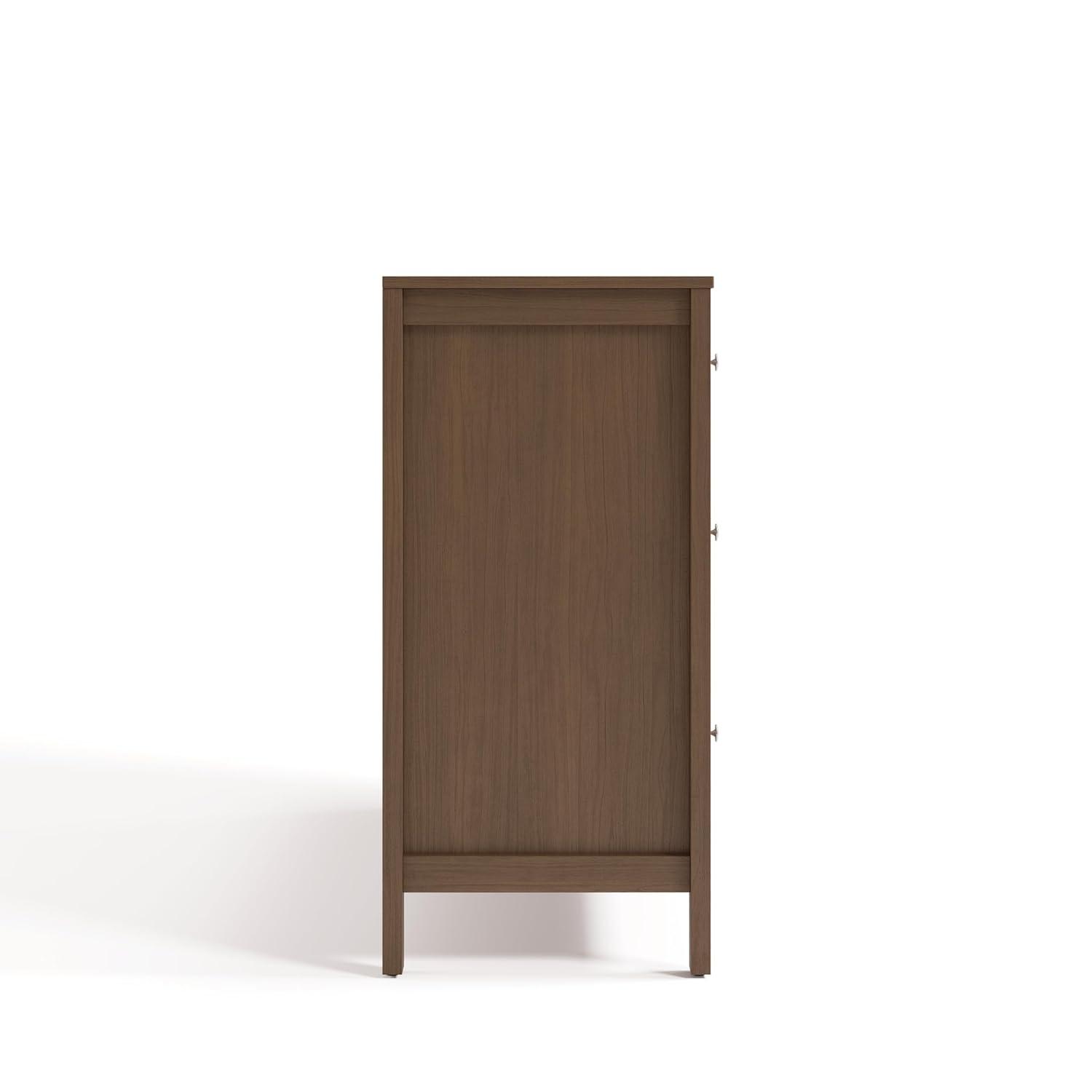 imageStorkcraft Horizon 6 Drawer Dresser Driftwood GREENGUARD Gold Certified Dresser for Nursery ampamp Kids Room Modern Storage with Interlocking Drawer SystemHazelnut