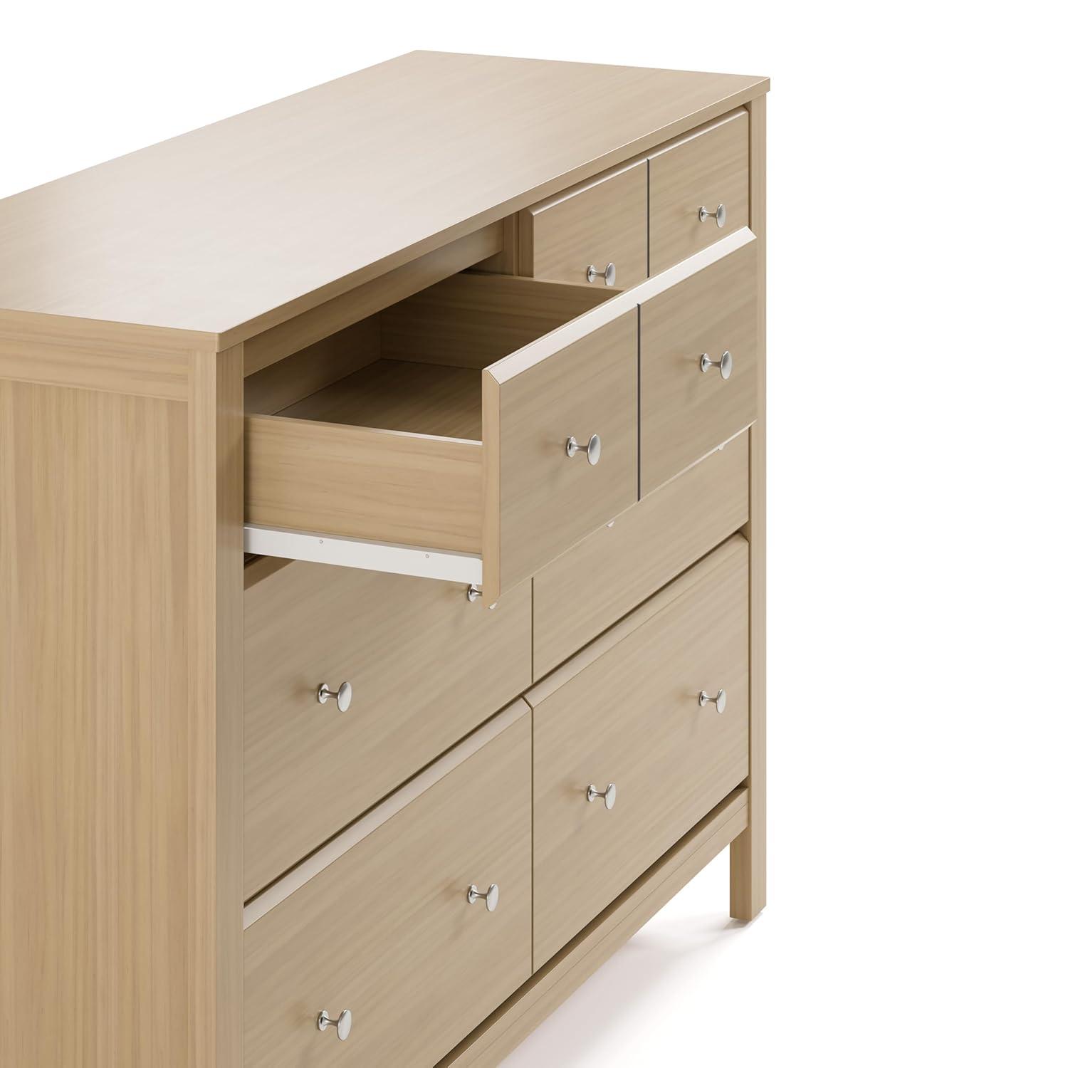 imageStorkcraft Horizon 6 Drawer Dresser Driftwood GREENGUARD Gold Certified Dresser for Nursery ampamp Kids Room Modern Storage with Interlocking Drawer SystemDriftwood