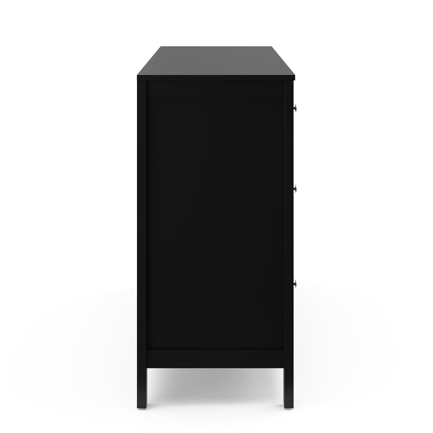 imageStorkcraft Horizon 6 Drawer Dresser Driftwood GREENGUARD Gold Certified Dresser for Nursery ampamp Kids Room Modern Storage with Interlocking Drawer SystemBlack