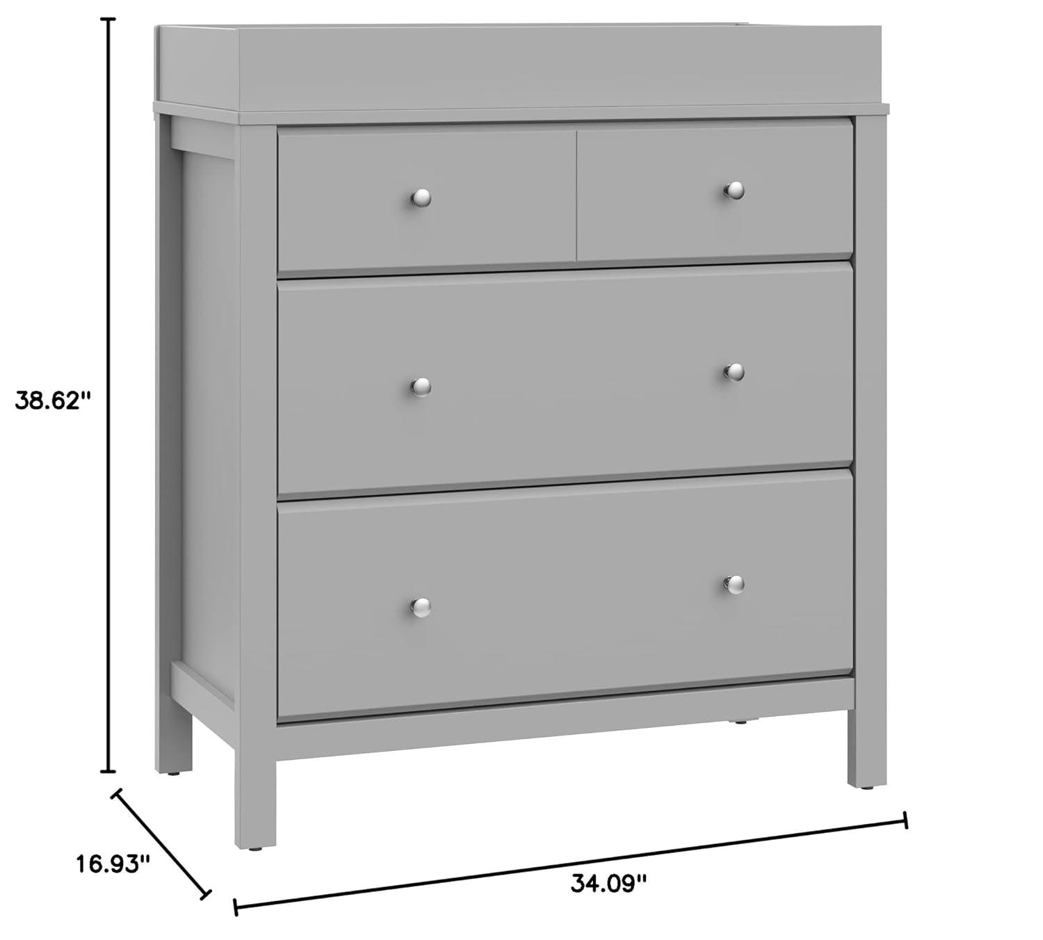 imageStorkcraft Horizon 6 Drawer Dresser Driftwood GREENGUARD Gold Certified Dresser for Nursery ampamp Kids Room Modern Storage with Interlocking Drawer SystemPebble Gray