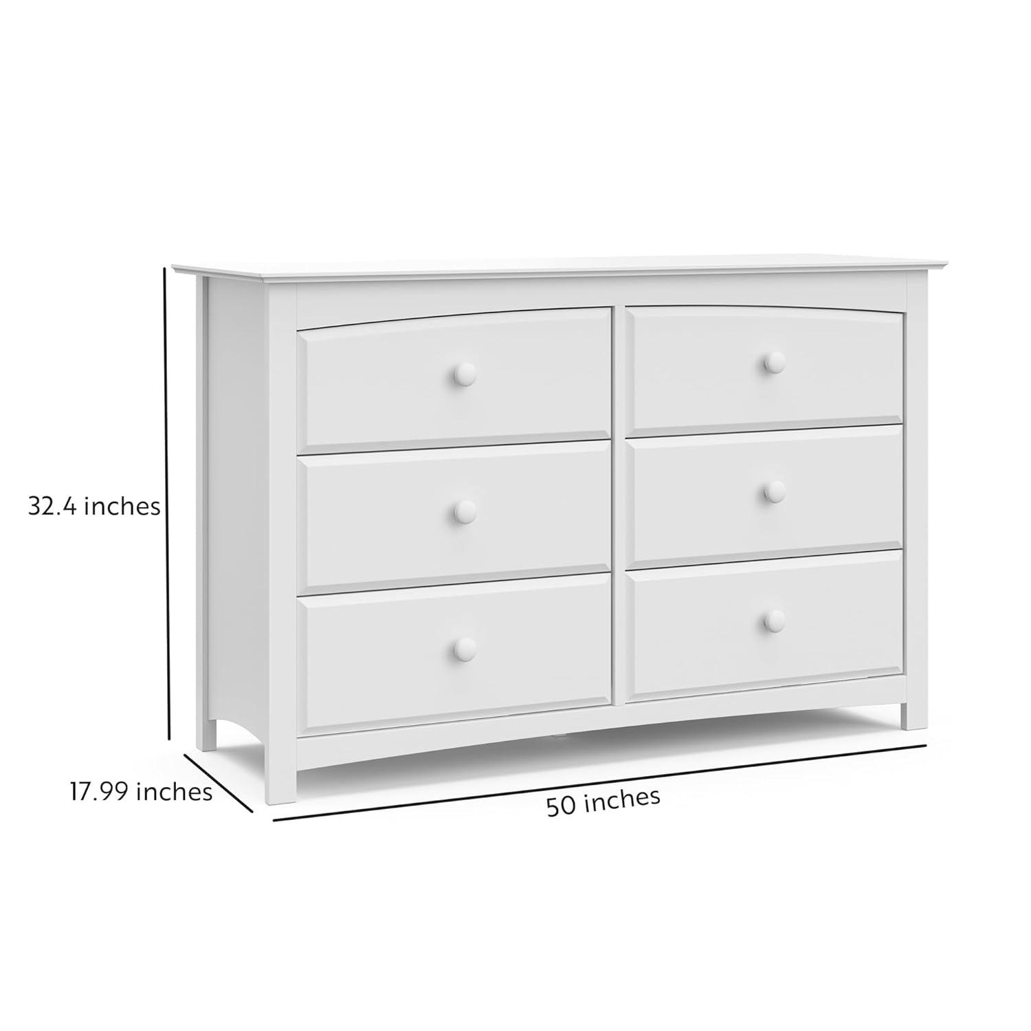 imageStorkcraft Kenton 5 Drawer Dresser White for Kids Bedroom Nursery Dresser Organizer Chest of Drawers with 5 Drawers Universal Design for Childrens BedroomWhite