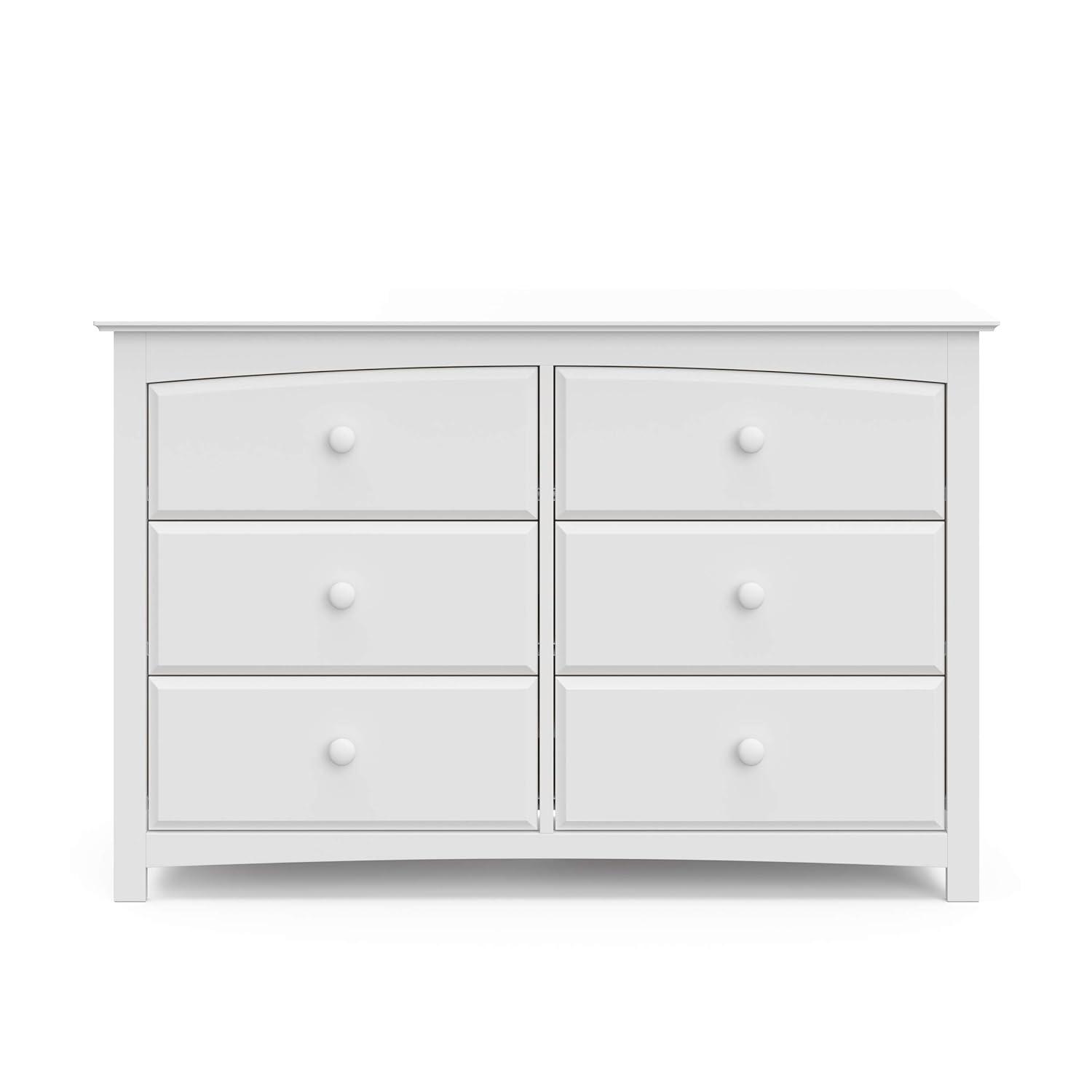 imageStorkcraft Kenton 5 Drawer Dresser White for Kids Bedroom Nursery Dresser Organizer Chest of Drawers with 5 Drawers Universal Design for Childrens BedroomWhite