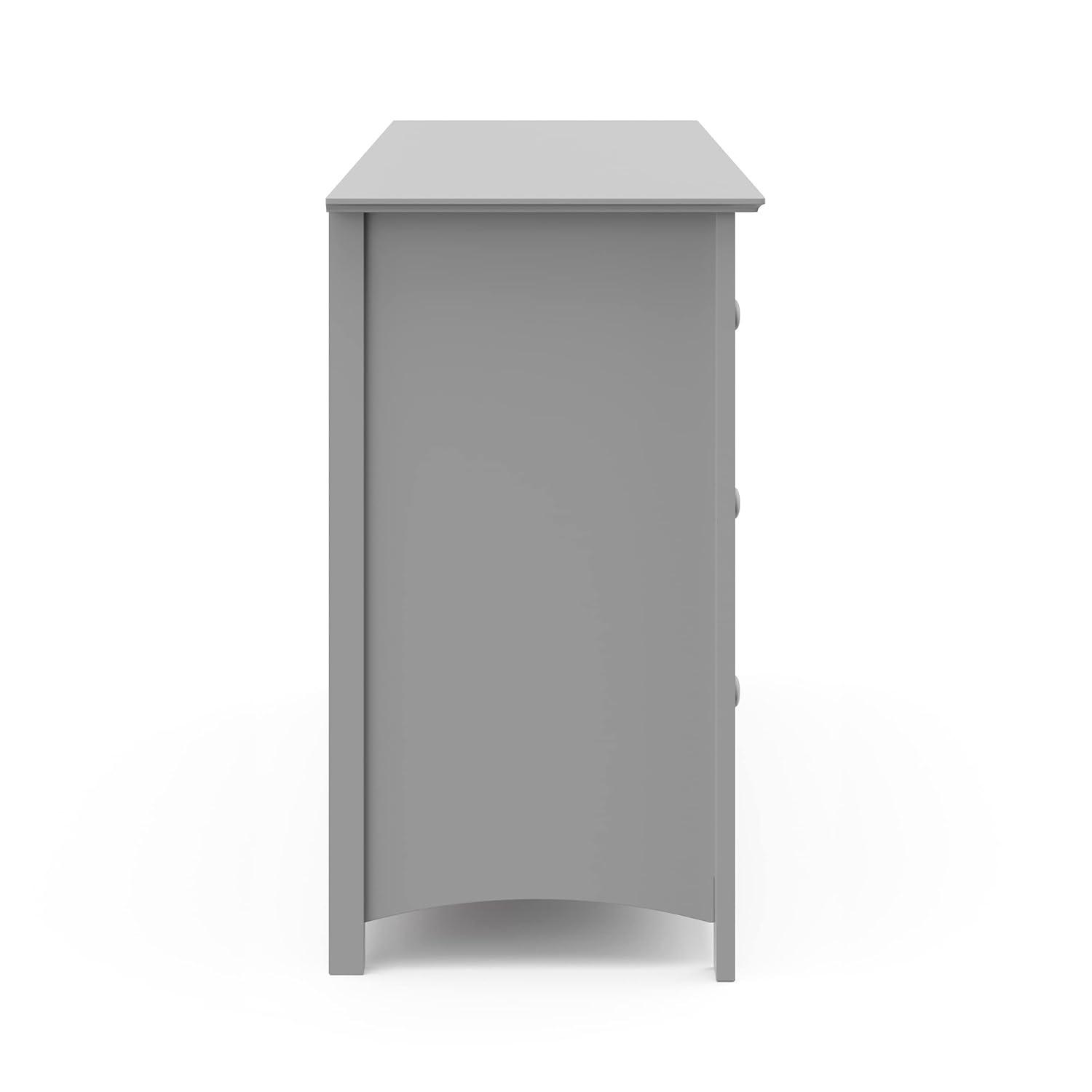 imageStorkcraft Kenton 5 Drawer Dresser White for Kids Bedroom Nursery Dresser Organizer Chest of Drawers with 5 Drawers Universal Design for Childrens BedroomPebble Gray