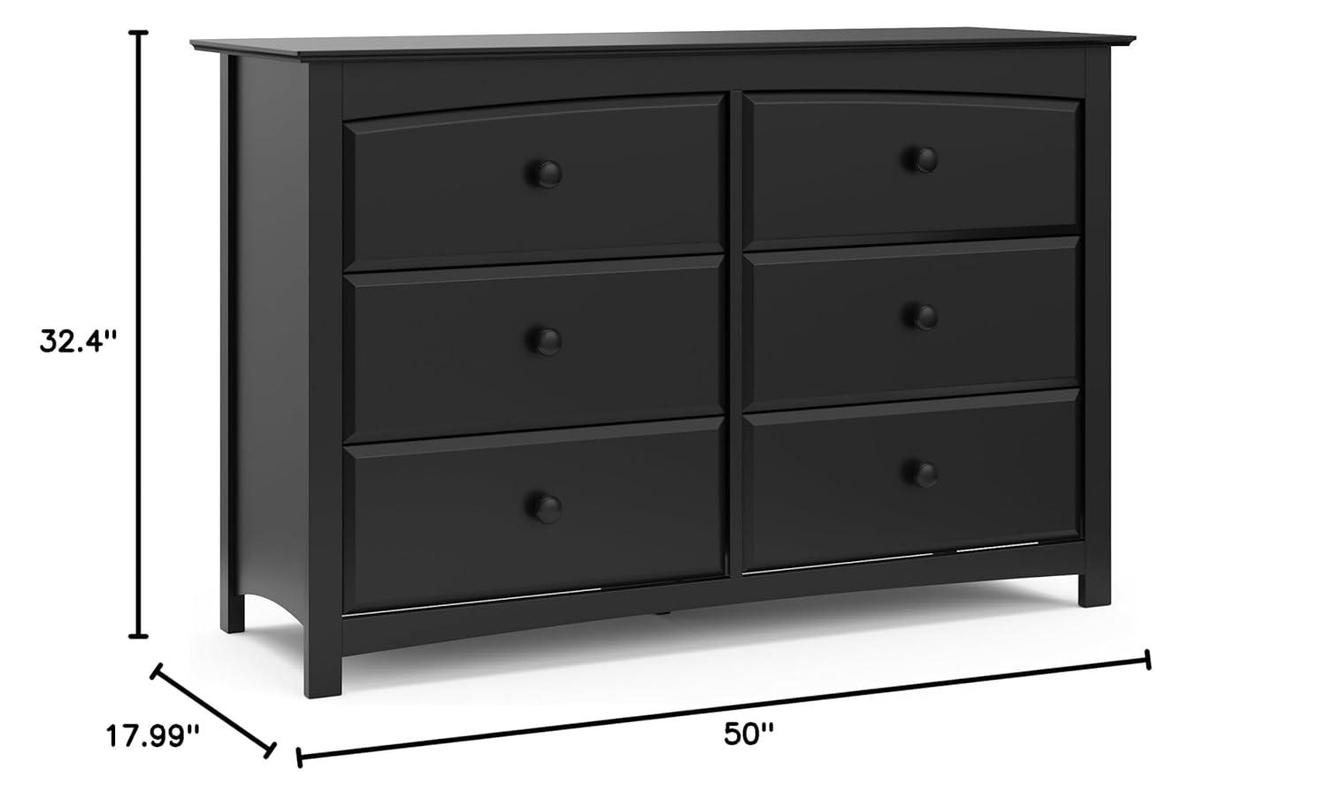 imageStorkcraft Kenton 5 Drawer Dresser White for Kids Bedroom Nursery Dresser Organizer Chest of Drawers with 5 Drawers Universal Design for Childrens BedroomBlack