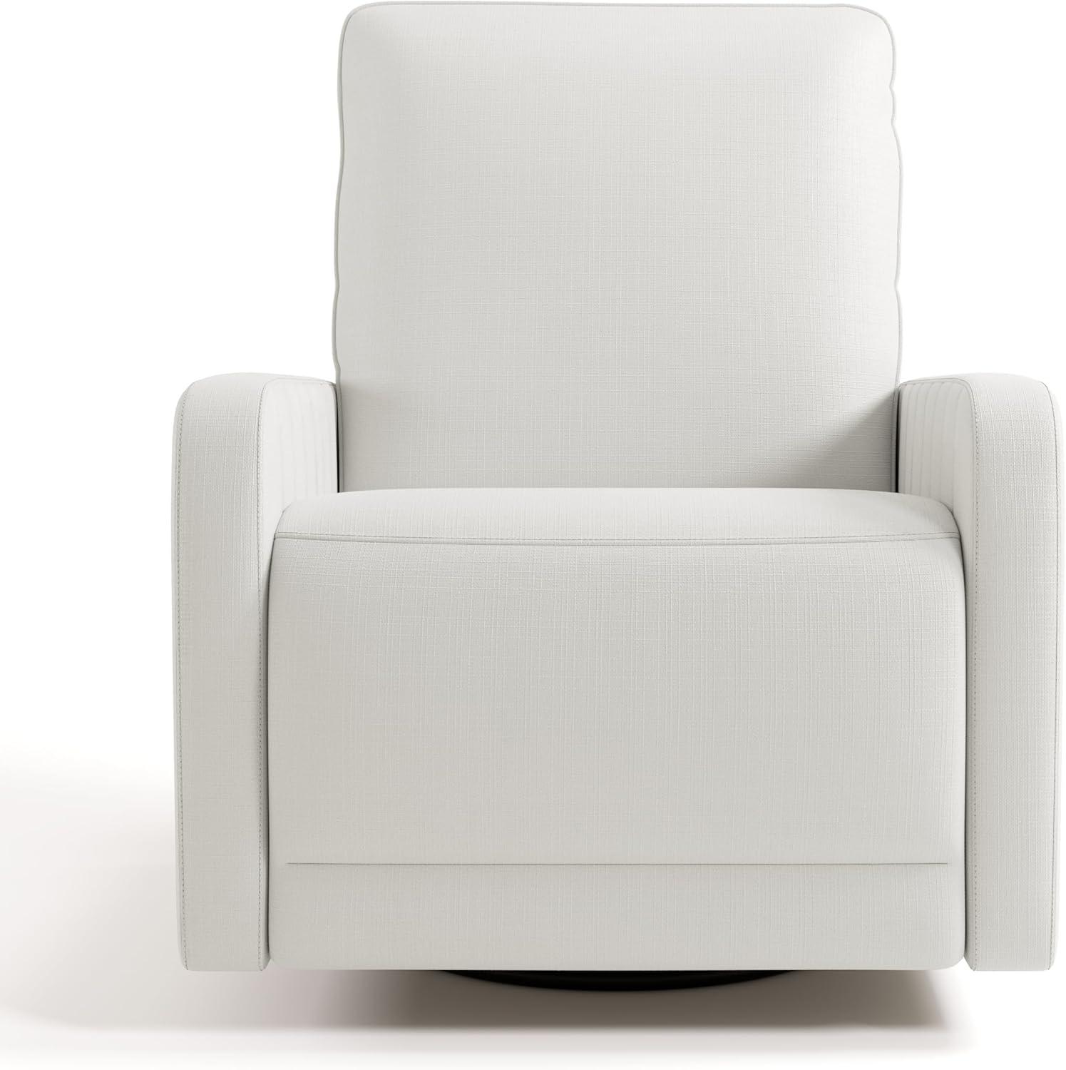 imageStorkcraft Kyoto Deluxe ExtraWide Power Recliner Swivel Glider Ivory Boucle Premium Electronic Power Recliner for Nursery Includes DualUSB Charging Port Extra Wide Glider Rocking ChairIvory Basketweave