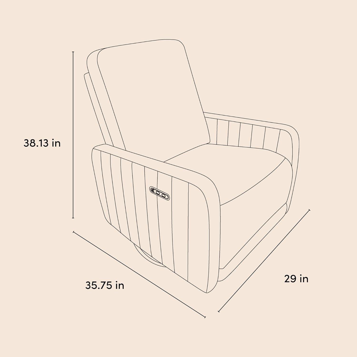 imageStorkcraft Kyoto Deluxe ExtraWide Power Recliner Swivel Glider Ivory Boucle Premium Electronic Power Recliner for Nursery Includes DualUSB Charging Port Extra Wide Glider Rocking ChairBlack Boucle
