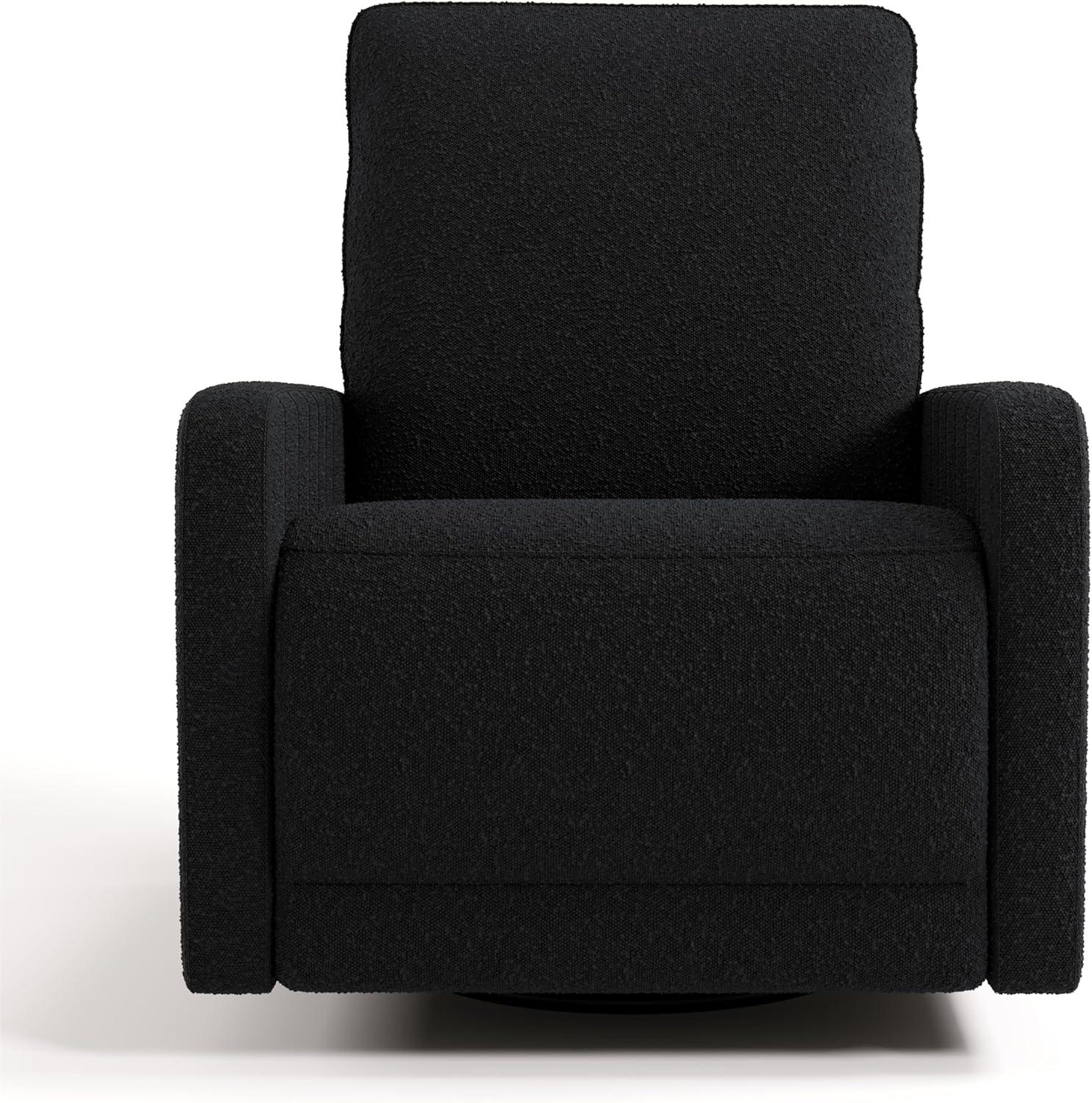 imageStorkcraft Kyoto Deluxe ExtraWide Power Recliner Swivel Glider Ivory Boucle Premium Electronic Power Recliner for Nursery Includes DualUSB Charging Port Extra Wide Glider Rocking ChairBlack Boucle