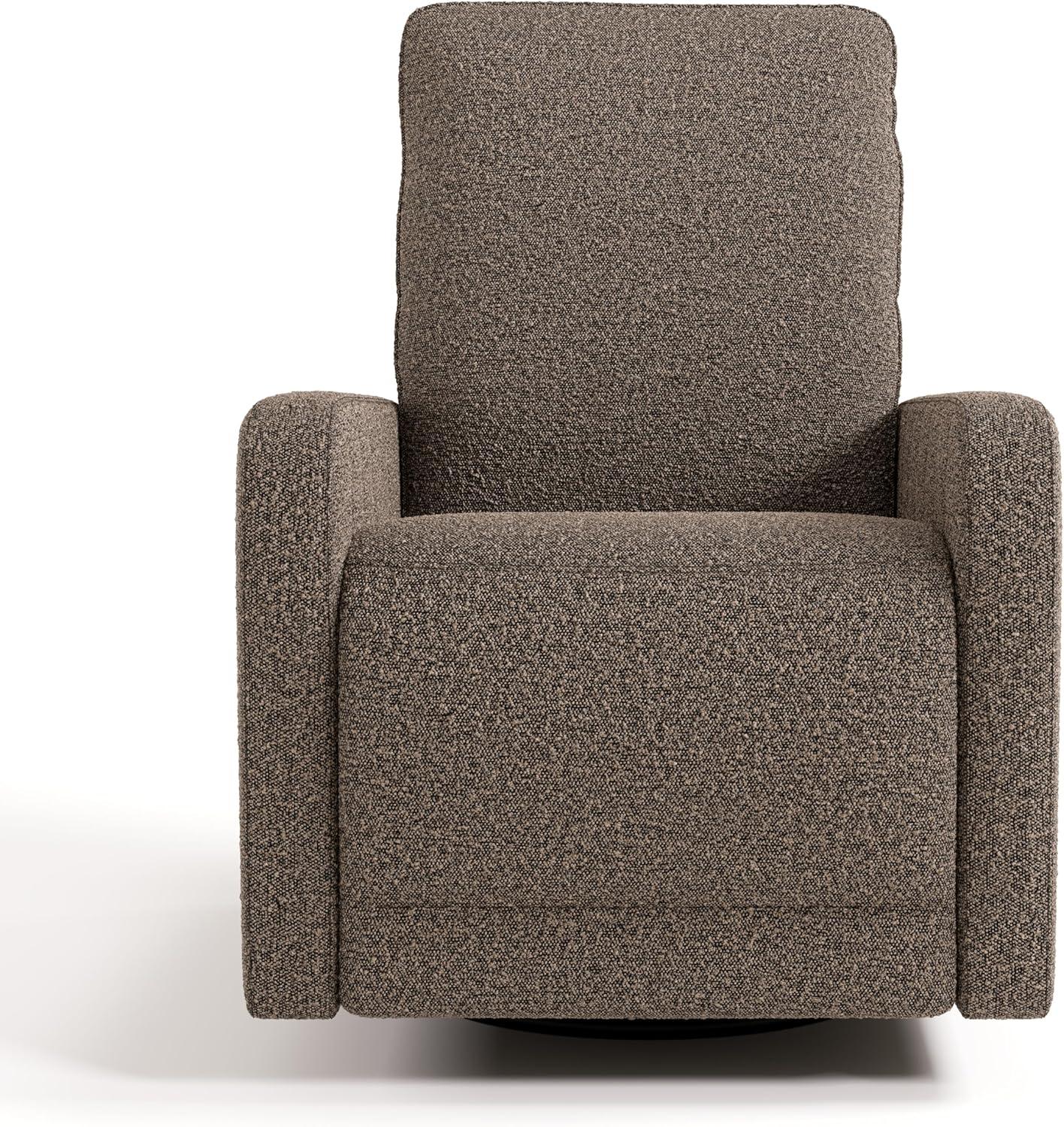 imageStorkcraft Kyoto Deluxe ExtraWide Power Recliner Swivel Glider Ivory Boucle Premium Electronic Power Recliner for Nursery Includes DualUSB Charging Port Extra Wide Glider Rocking ChairMountain Brown Boucle