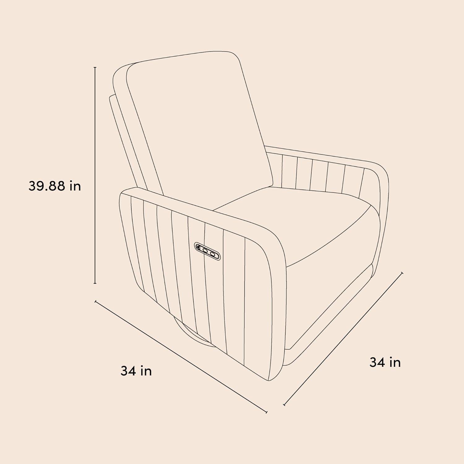 imageStorkcraft Kyoto Deluxe ExtraWide Power Recliner Swivel Glider Ivory Boucle Premium Electronic Power Recliner for Nursery Includes DualUSB Charging Port Extra Wide Glider Rocking ChairIvory Basketweave