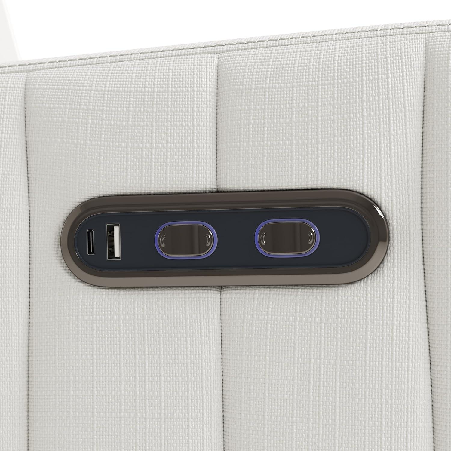 imageStorkcraft Kyoto Deluxe ExtraWide Power Recliner Swivel Glider Ivory Boucle Premium Electronic Power Recliner for Nursery Includes DualUSB Charging Port Extra Wide Glider Rocking ChairIvory Basketweave