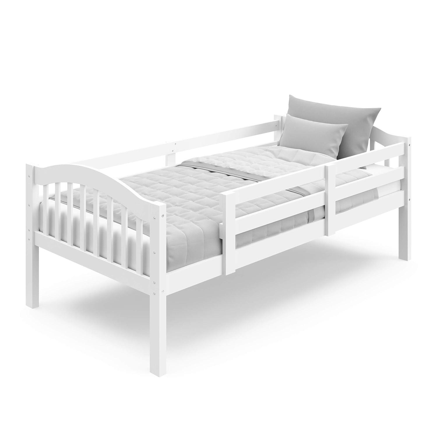 imageStorkcraft Long Horn TwinOverTwin Bunk Bed White GREENGUARD Gold Certified Converts to Two Twin Beds Wood Bunk Bed for Kids BedroomWhite