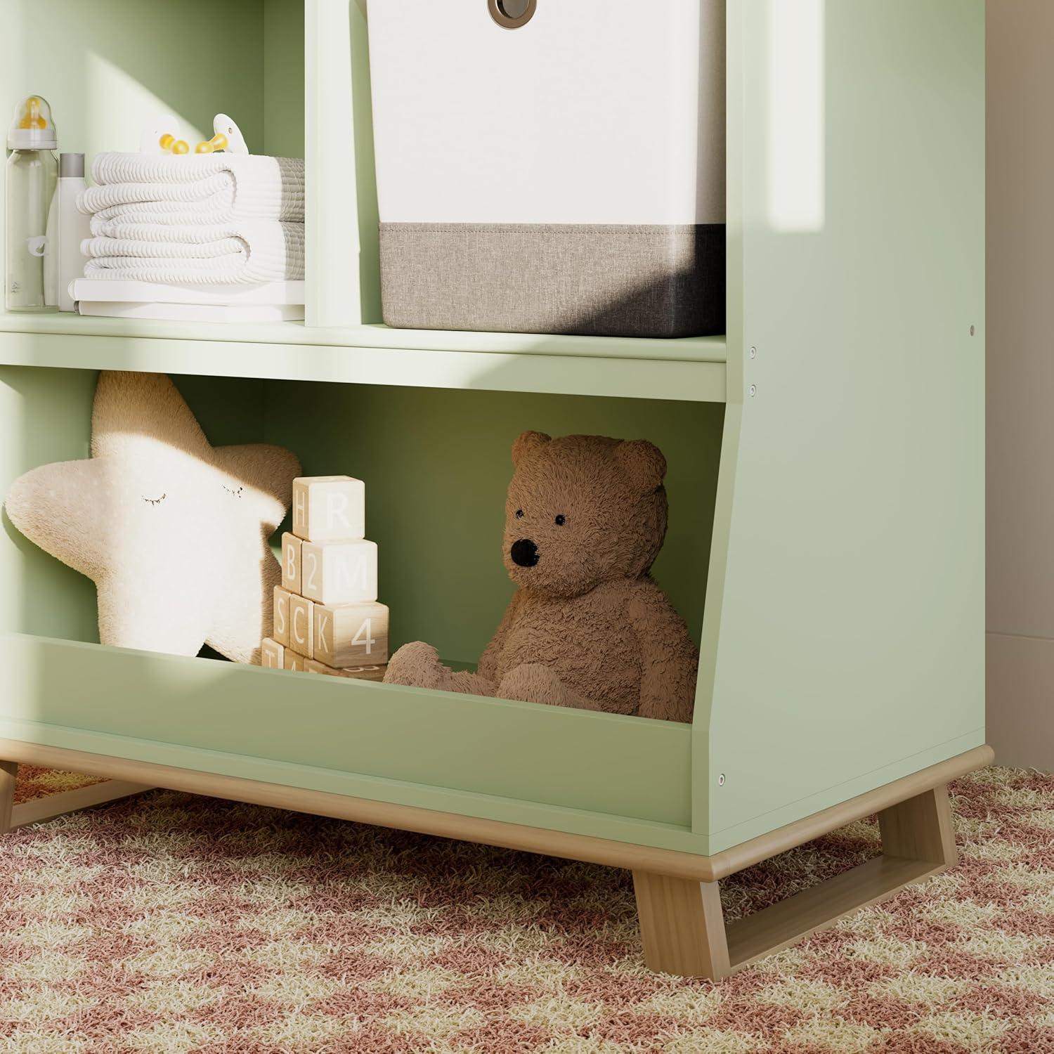 imageStorkcraft Modern Nursery Changing Table Dresser White with White GREENGUARD Gold Certified Dresser for Nursery Changing Table With DrawersSage with Driftwood