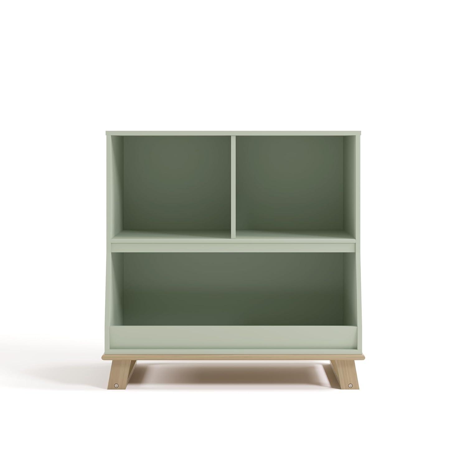 imageStorkcraft Modern Nursery Changing Table Dresser White with White GREENGUARD Gold Certified Dresser for Nursery Changing Table With DrawersSage with Driftwood