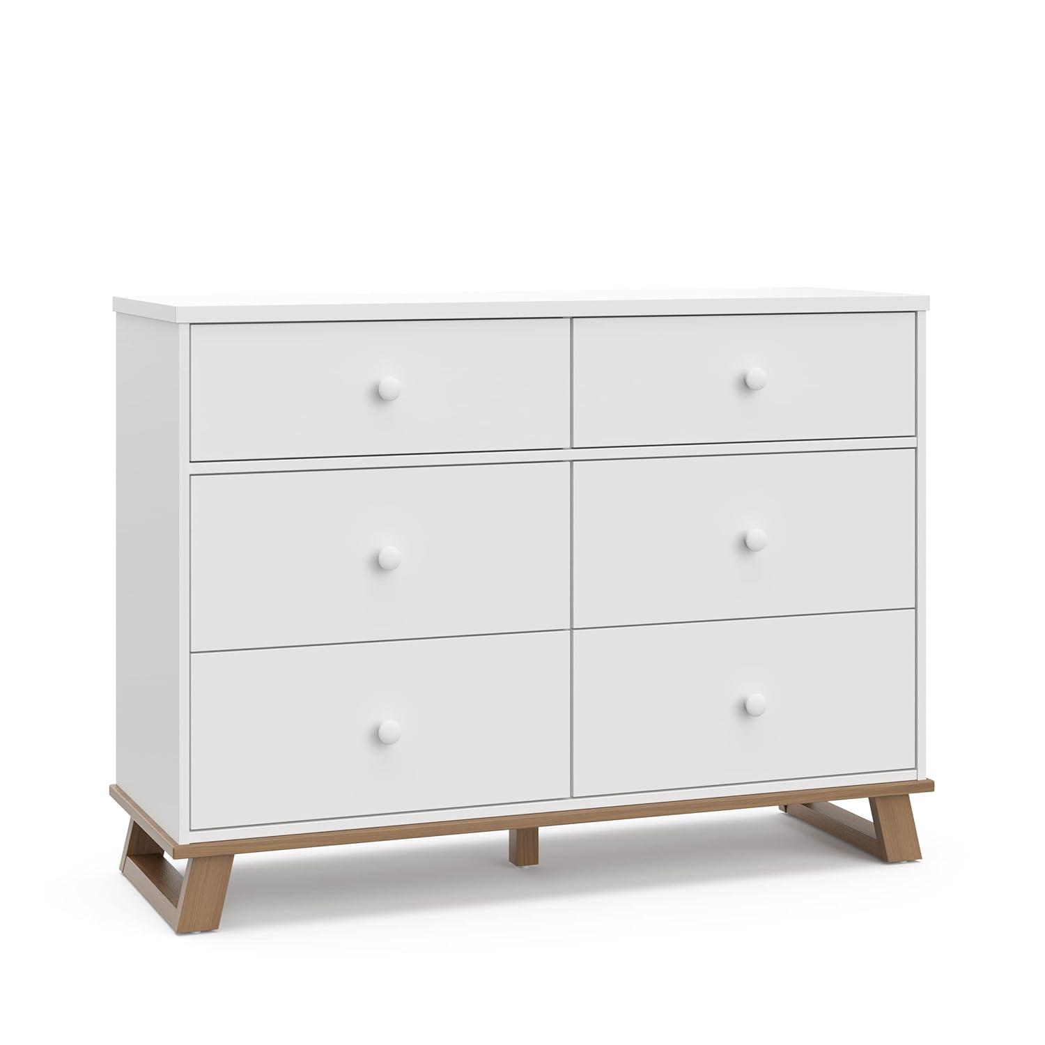 imageStorkcraft Modern Nursery Changing Table Dresser White with White GREENGUARD Gold Certified Dresser for Nursery Changing Table With DrawersVintage DriftwoodWhite