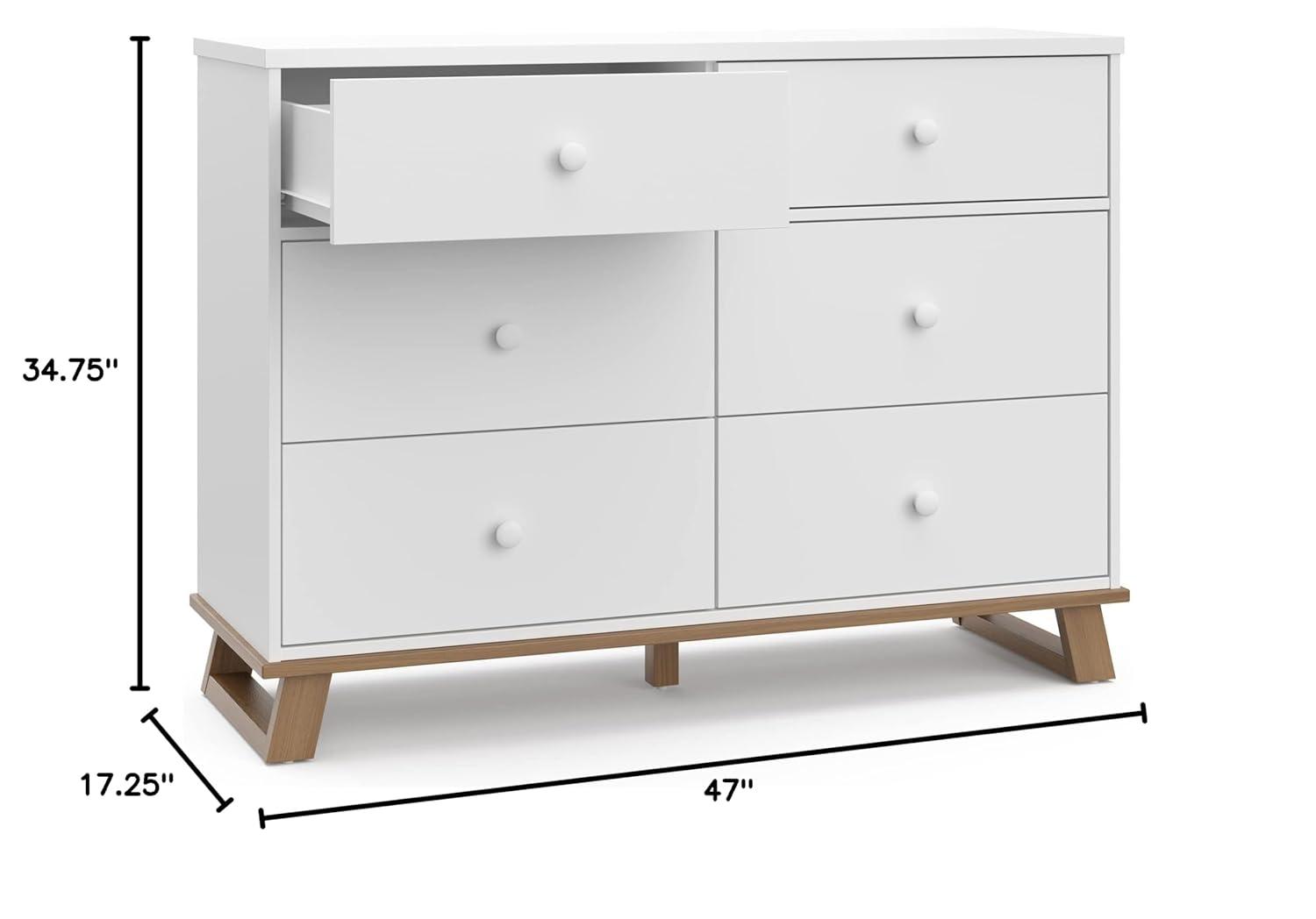 imageStorkcraft Modern Nursery Changing Table Dresser White with White GREENGUARD Gold Certified Dresser for Nursery Changing Table With DrawersVintage DriftwoodWhite