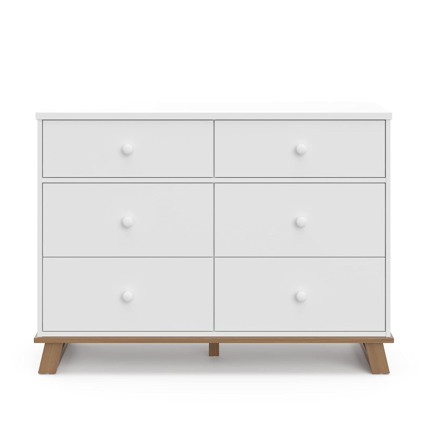 imageStorkcraft Modern Nursery Changing Table Dresser White with White GREENGUARD Gold Certified Dresser for Nursery Changing Table With DrawersVintage DriftwoodWhite