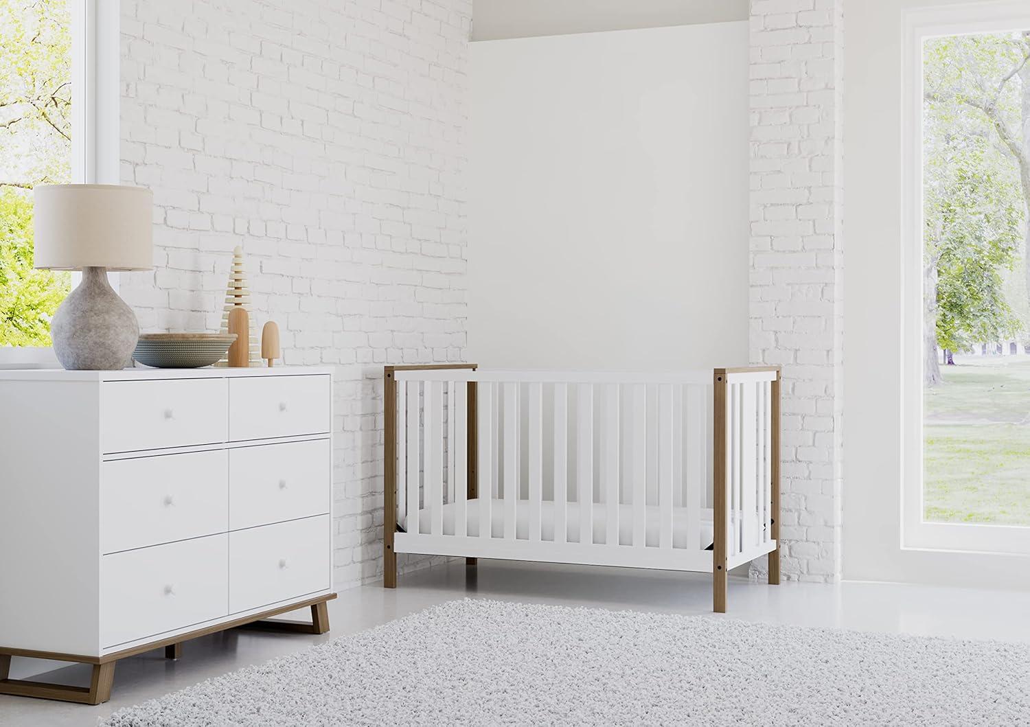 imageStorkcraft Modern Nursery Changing Table Dresser White with White GREENGUARD Gold Certified Dresser for Nursery Changing Table With DrawersVintage DriftwoodWhite