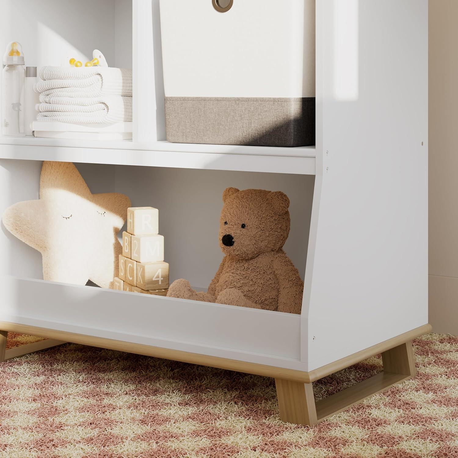 imageStorkcraft Modern Nursery Changing Table Dresser White with White GREENGUARD Gold Certified Dresser for Nursery Changing Table With DrawersWhite with Driftwood