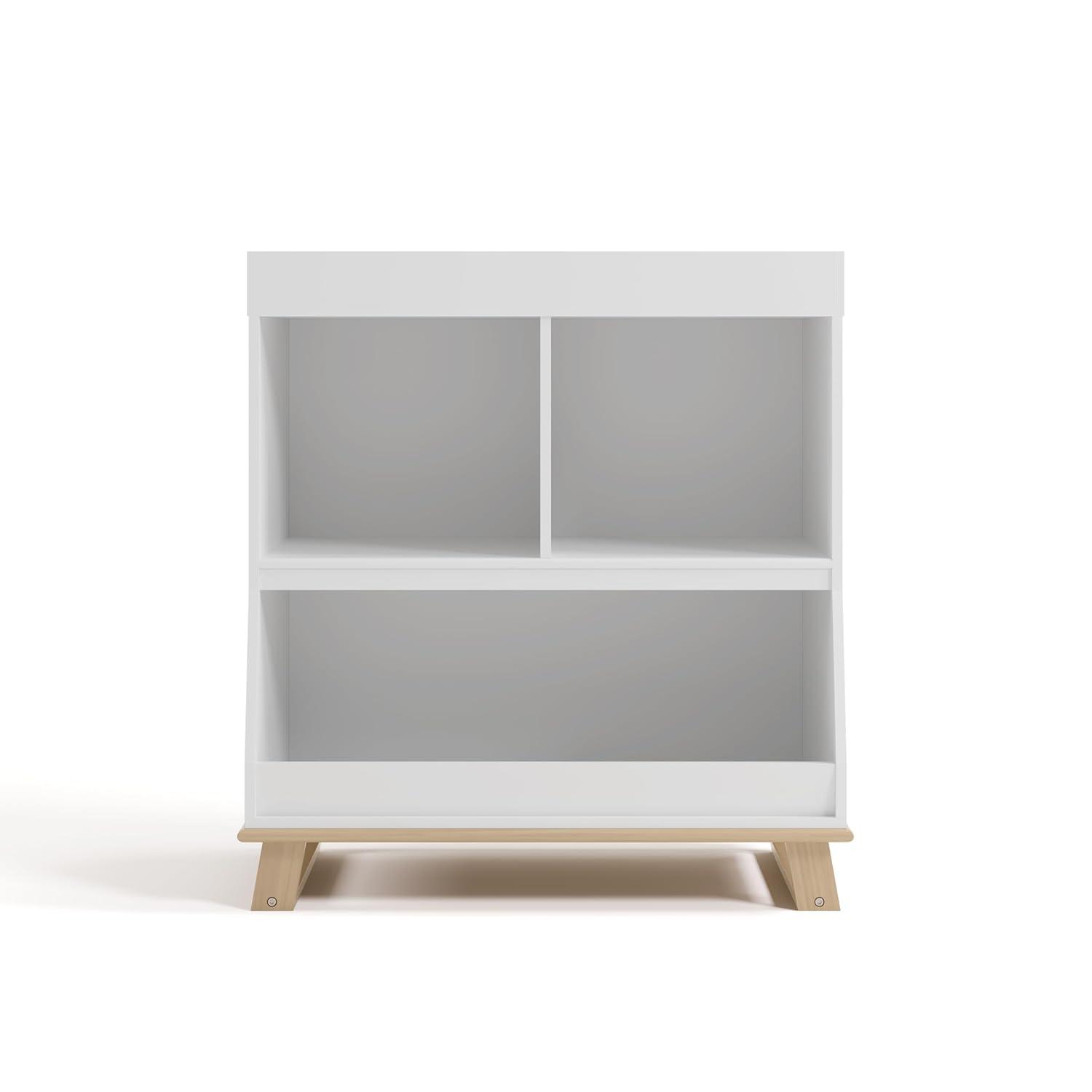 imageStorkcraft Modern Nursery Changing Table Dresser White with White GREENGUARD Gold Certified Dresser for Nursery Changing Table With DrawersWhite with Driftwood