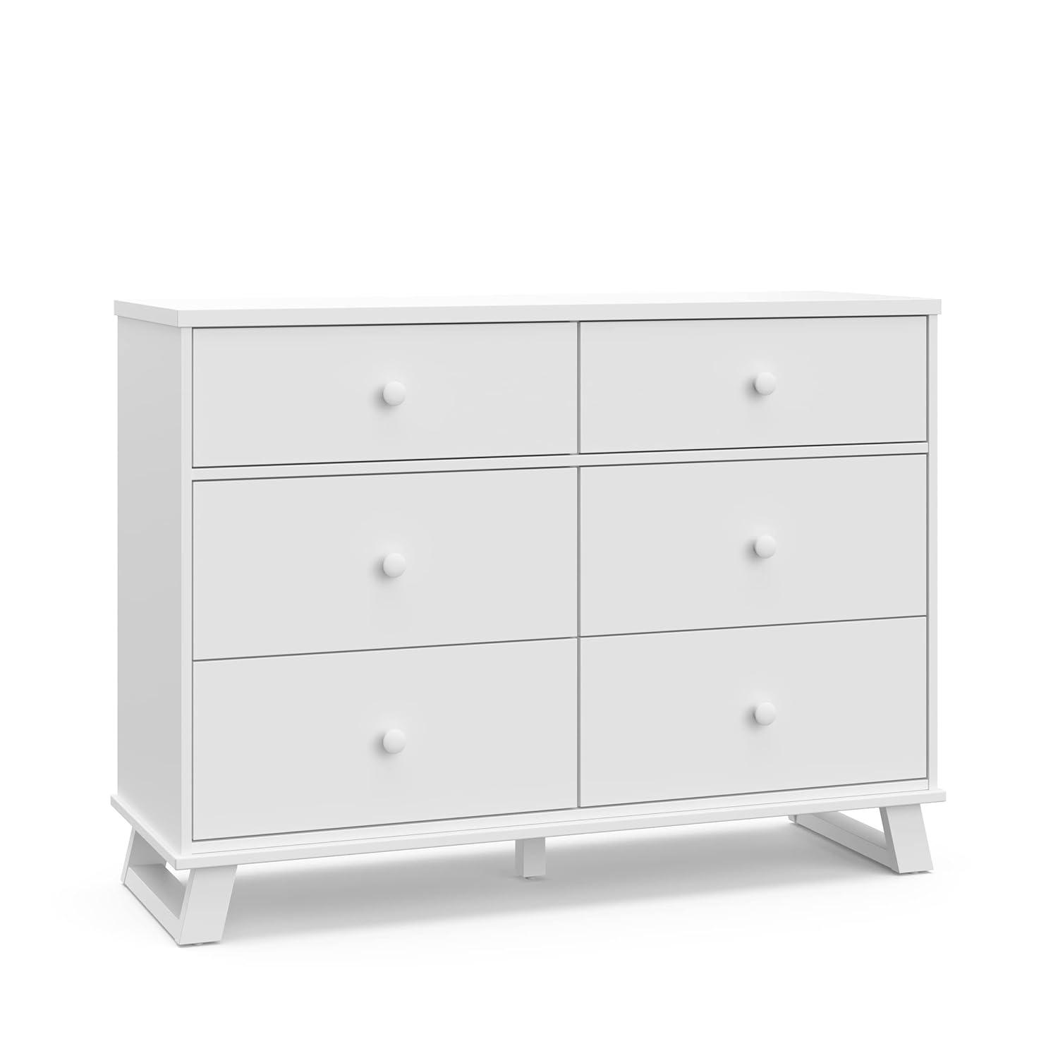 imageStorkcraft Modern Nursery Changing Table Dresser White with White GREENGUARD Gold Certified Dresser for Nursery Changing Table With DrawersWhiteWhite