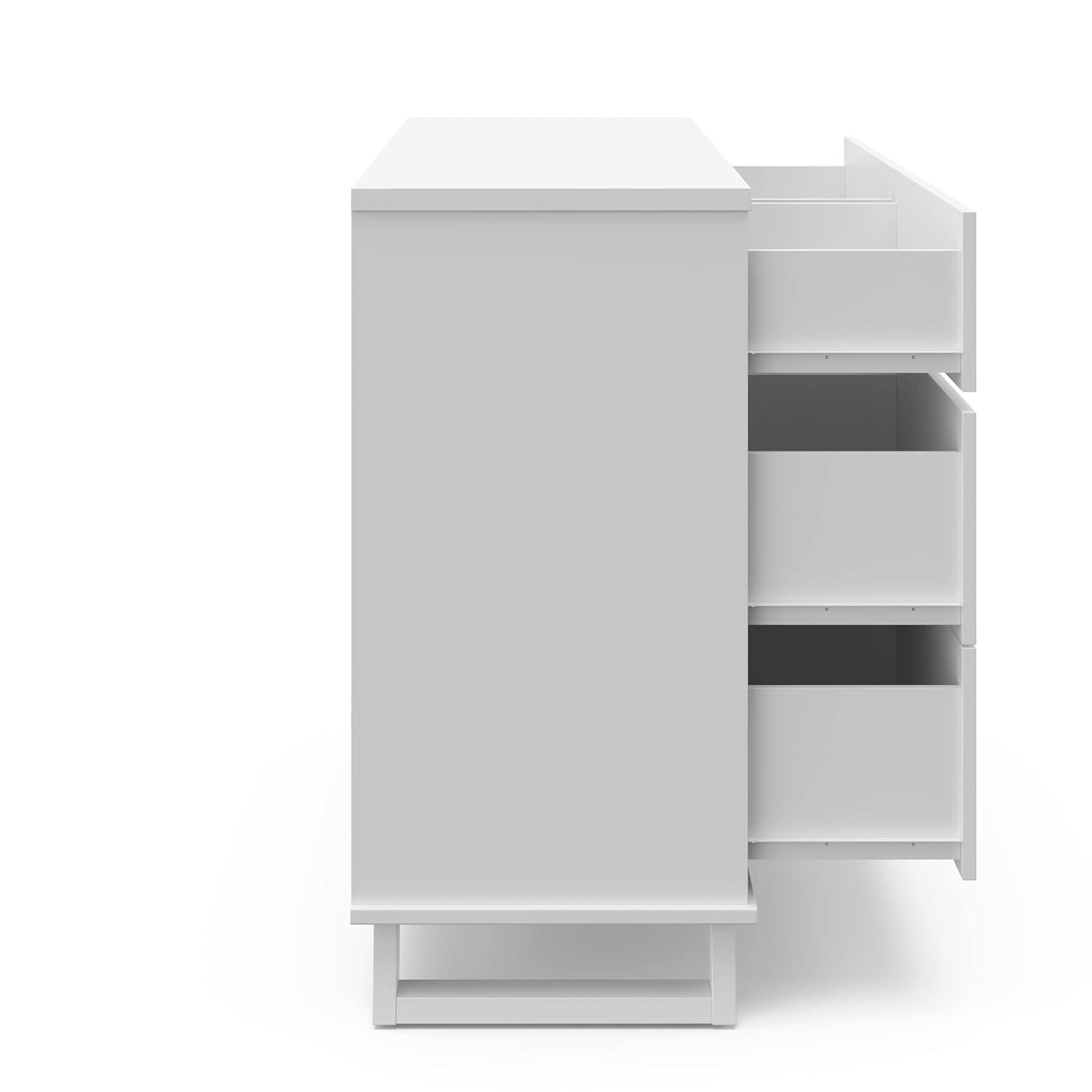 imageStorkcraft Modern Nursery Changing Table Dresser White with White GREENGUARD Gold Certified Dresser for Nursery Changing Table With DrawersWhiteWhite