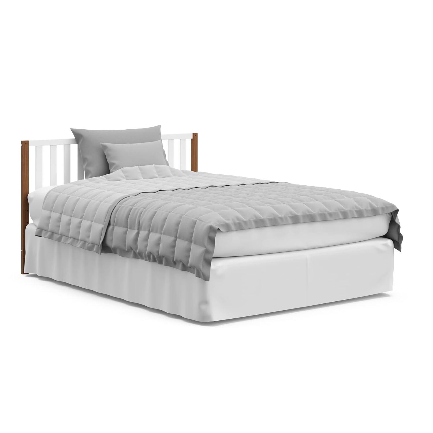 imageStorkcraft Modern Pacific 4in1 Convertible Crib White with Vintage Driftwood GREENGUARD Gold Certified Converts from Baby Crib to Toddler Bed and FullSize Bed Adjustable Mattress Support BaseWhiteVintage Driftwood