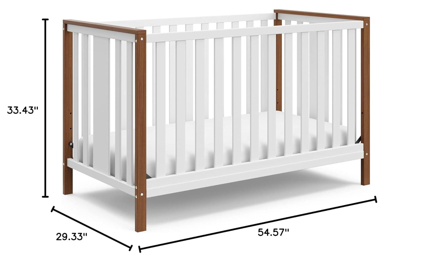 imageStorkcraft Modern Pacific 4in1 Convertible Crib White with Vintage Driftwood GREENGUARD Gold Certified Converts from Baby Crib to Toddler Bed and FullSize Bed Adjustable Mattress Support BaseWhiteVintage Driftwood