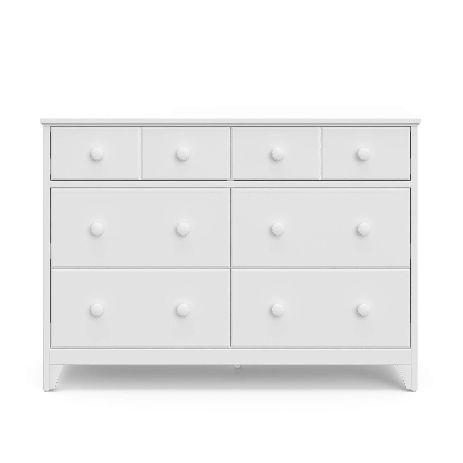 imageStorkcraft Moss 6 Drawer Dresser White GREENGUARD Gold Certified Nursery Dresser SafetyFocused Interlocking Drawer System Chest of Drawers for Bedroom Wood CraftsmanshipWhite
