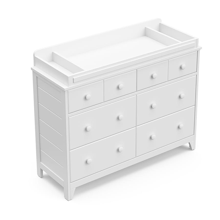 imageStorkcraft Moss 6 Drawer Dresser White GREENGUARD Gold Certified Nursery Dresser SafetyFocused Interlocking Drawer System Chest of Drawers for Bedroom Wood CraftsmanshipWhite