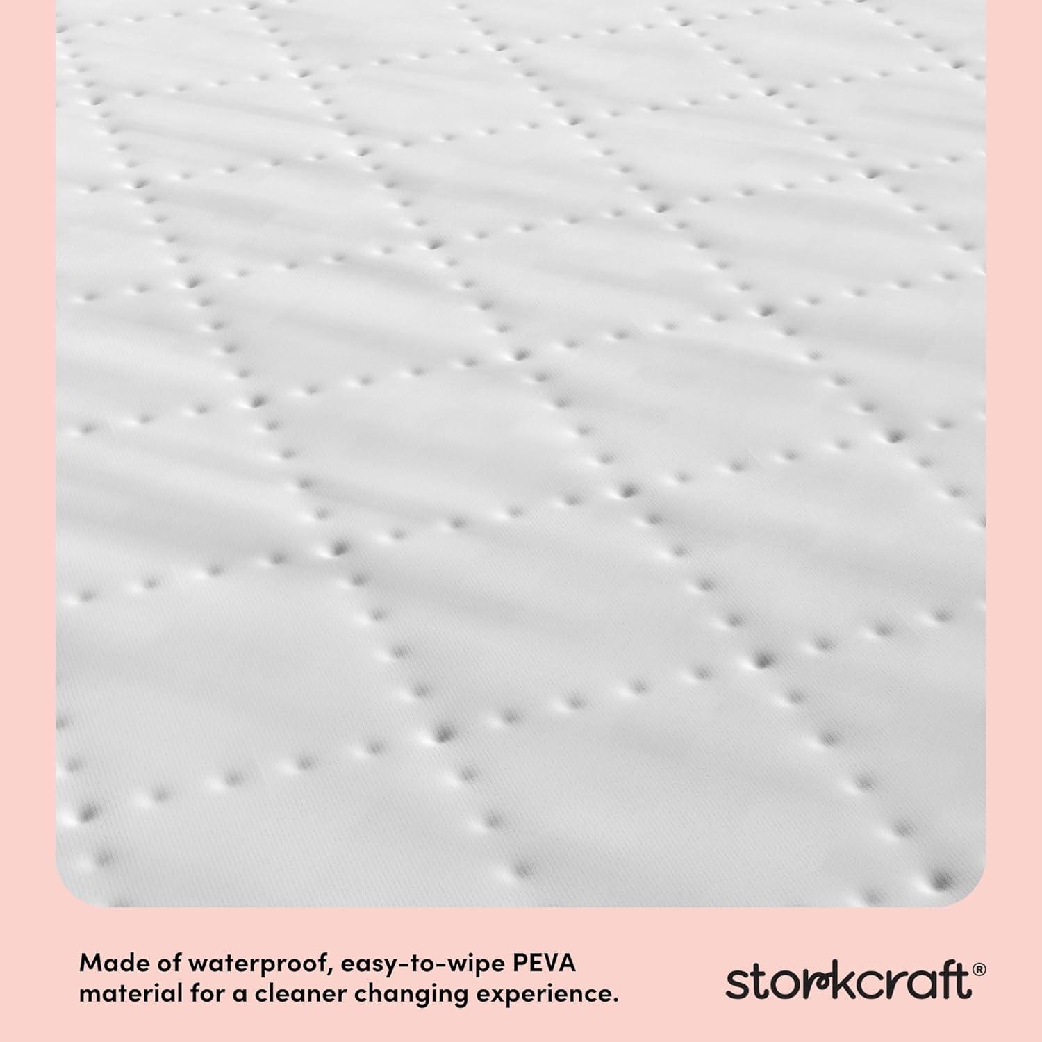 imageStorkcraft Nest 4Sided Contoured Baby Changing Pad with Safety Strap GREENGUARD Gold Certified WaterResistant Surface Fits Most StandardSize Changing Table Toppers NonSkid Bottom