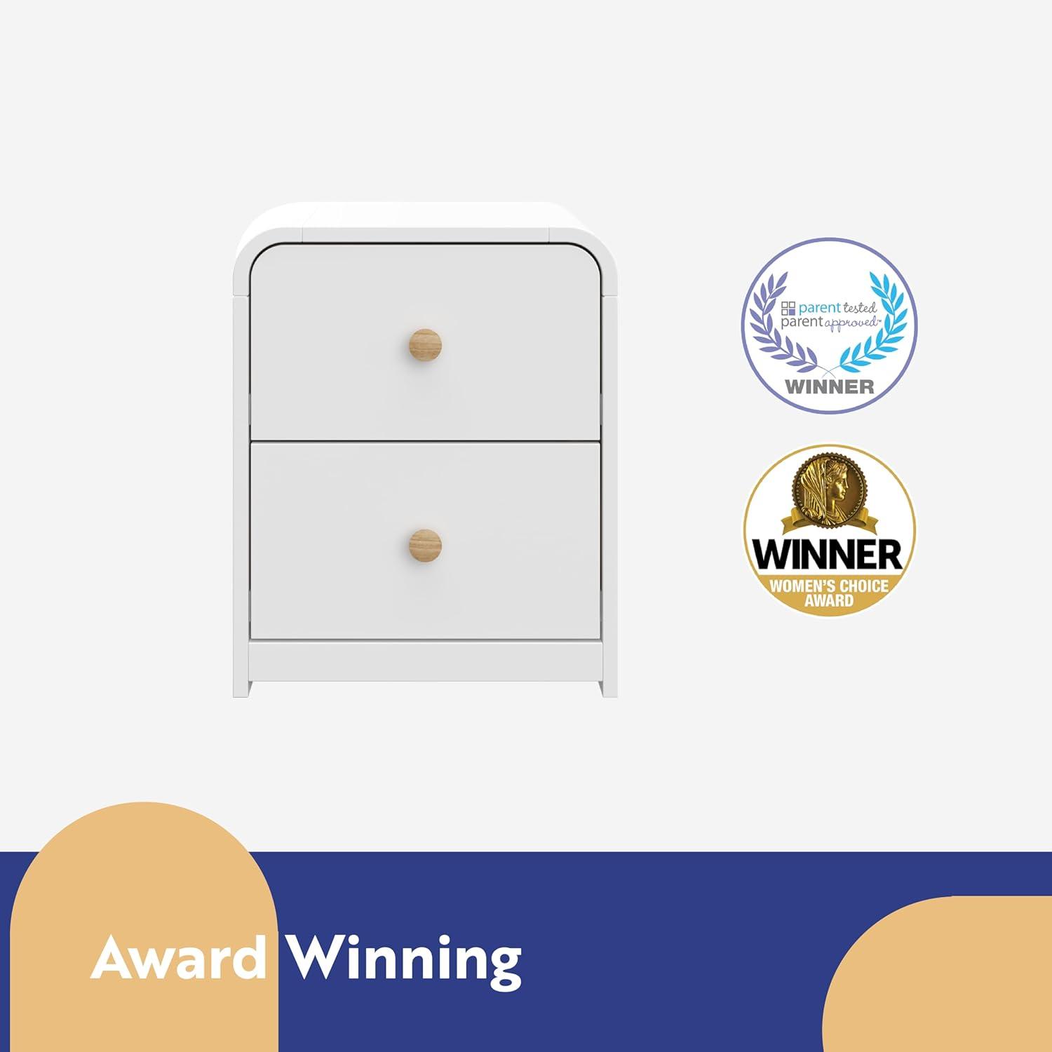 imageStorkcraft Next Santos 2Drawer Nightstand Olive with Natural GREENGUARD Gold Certified PreInstalled Drawer Tracks for Easier Assembly Nightstand Organizer for Kids BedroomWhite With Natural