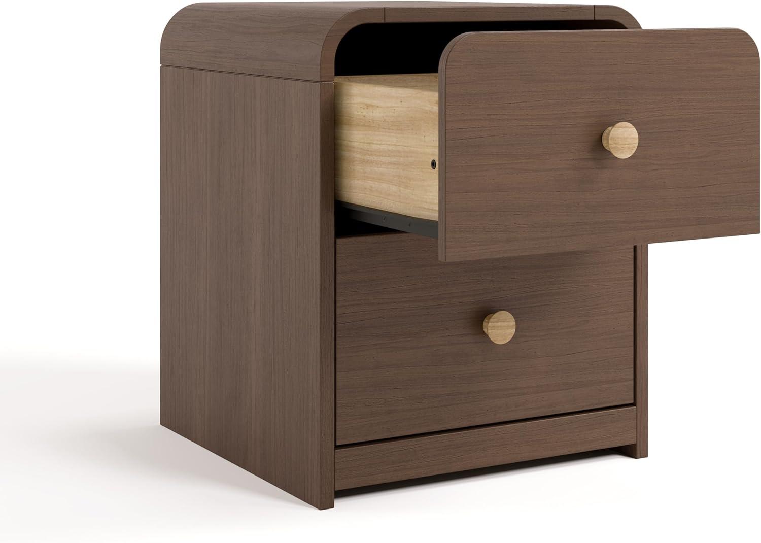 imageStorkcraft Next Santos 2Drawer Nightstand Olive with Natural GREENGUARD Gold Certified PreInstalled Drawer Tracks for Easier Assembly Nightstand Organizer for Kids BedroomHazelnut With Natural