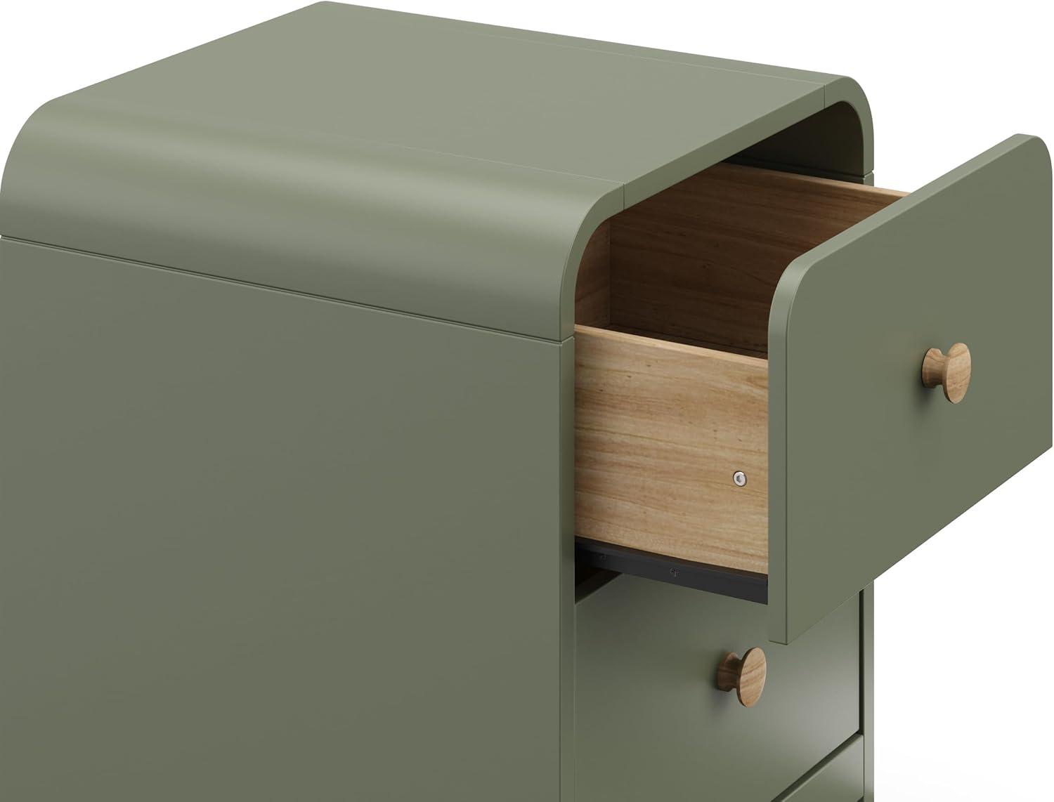 imageStorkcraft Next Santos 2Drawer Nightstand Olive with Natural GREENGUARD Gold Certified PreInstalled Drawer Tracks for Easier Assembly Nightstand Organizer for Kids BedroomOlive With Natural