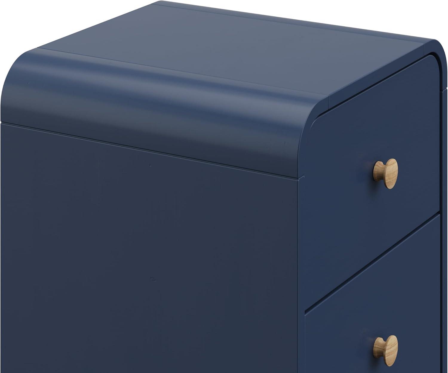 imageStorkcraft Next Santos 2Drawer Nightstand Olive with Natural GREENGUARD Gold Certified PreInstalled Drawer Tracks for Easier Assembly Nightstand Organizer for Kids BedroomMidnight Blue With Natural